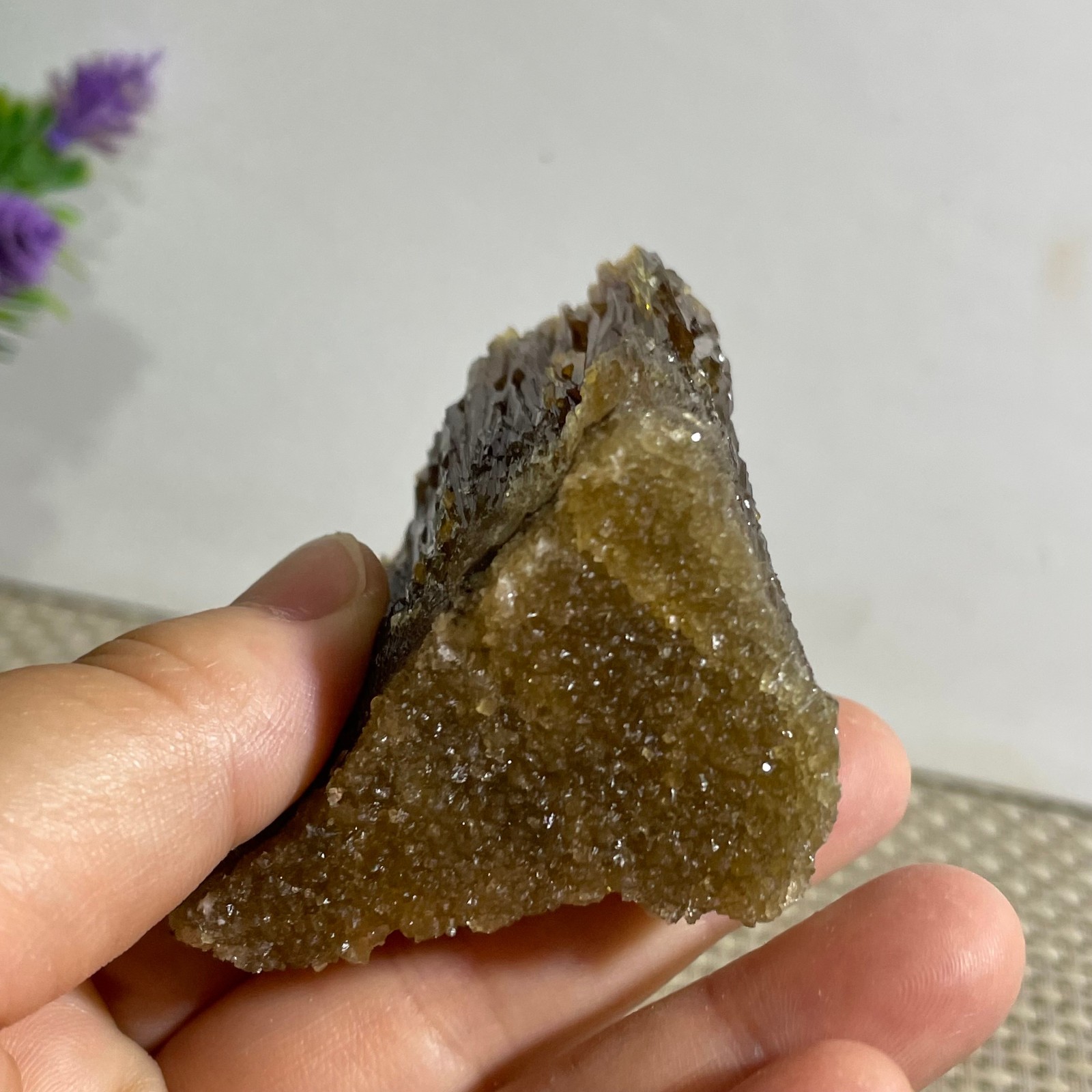 New Find Rare Amber Calcite Phosphorescent Mineral Specimen 127g