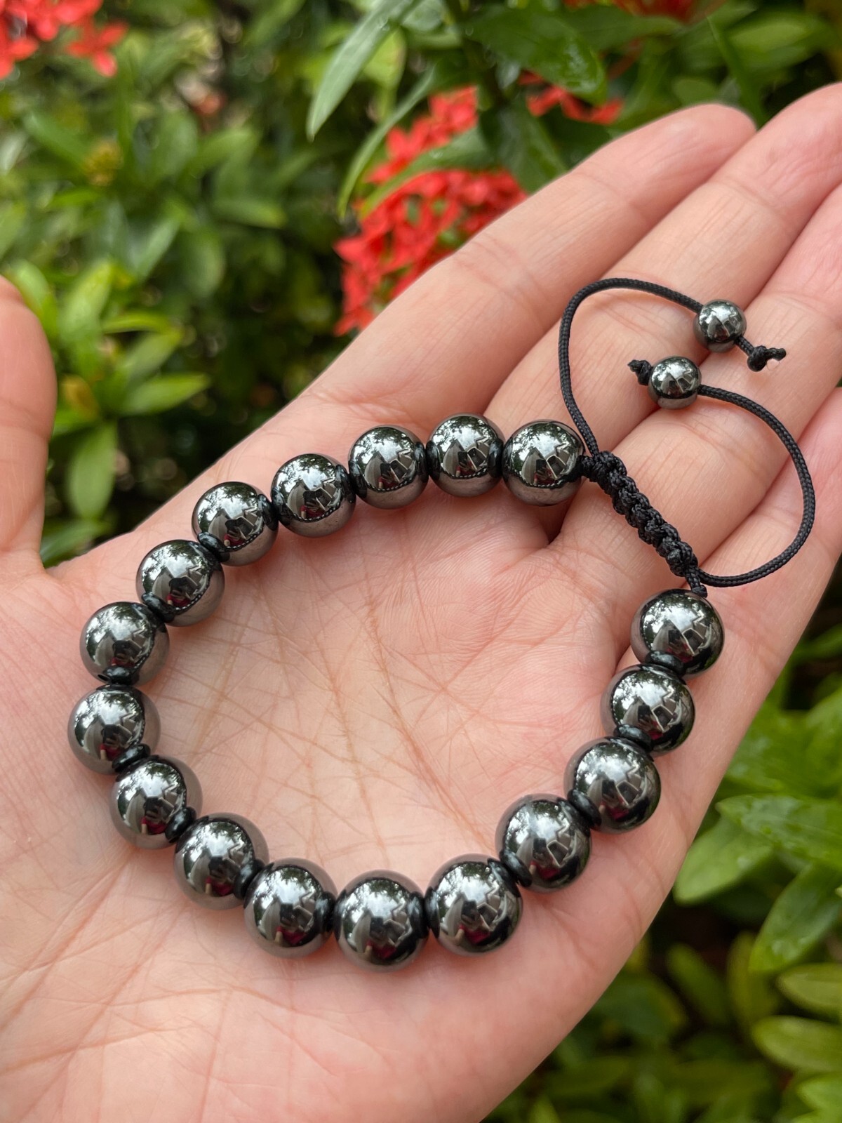 Grade A++ Hematite Crystal Adjustable Bead Bracelet 10mm, Genuine Gems Bracelets