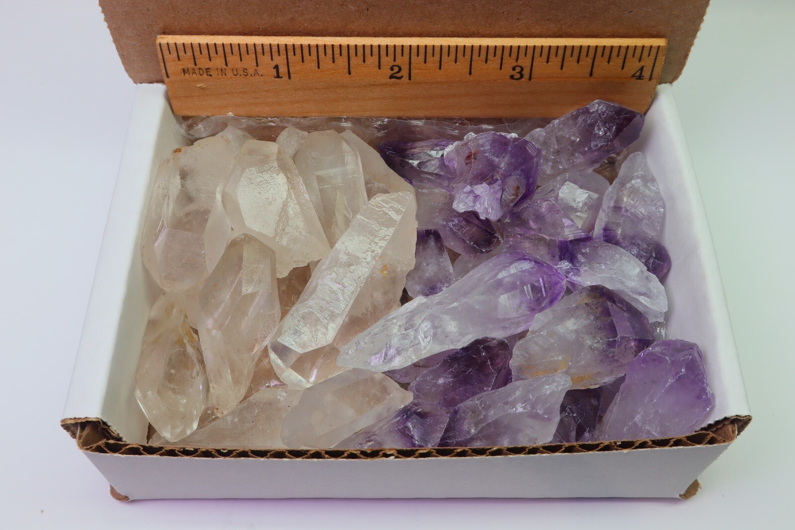 Crystal Points Collection 1/2 LB Amethyst Clear Quartz Points Specimens