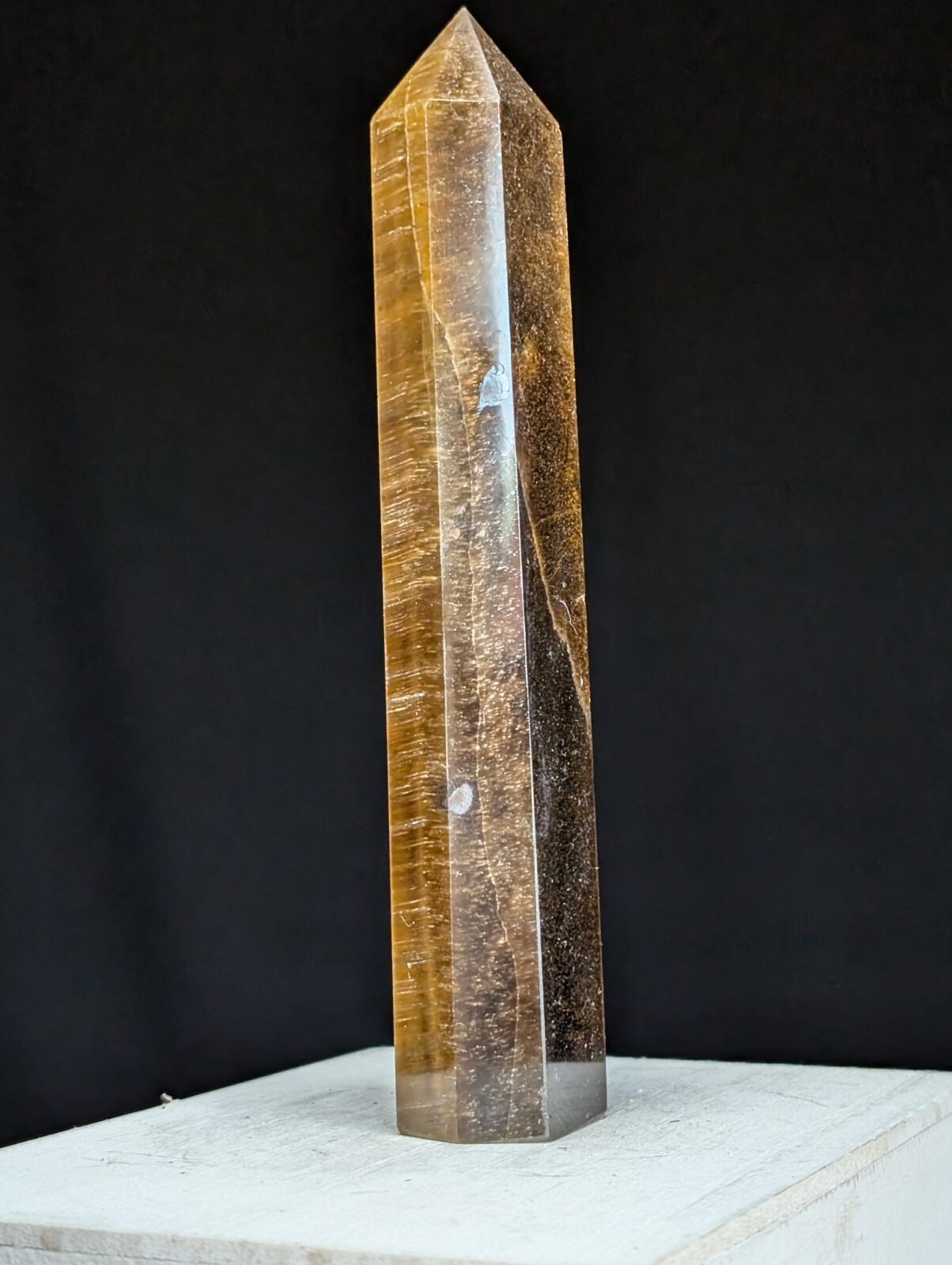 Tiger Eye Tower Crystal Gemstone Large Big Tall Point Chakra