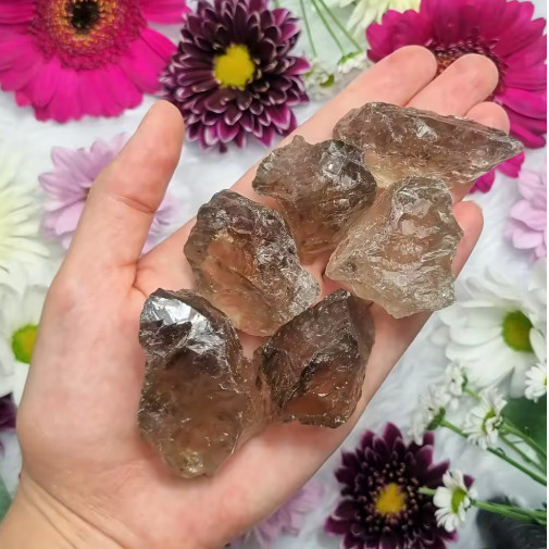 3PCS Raw Smoky Quartz Crystal Cluster | Grounding Stone for Anxiety Relief