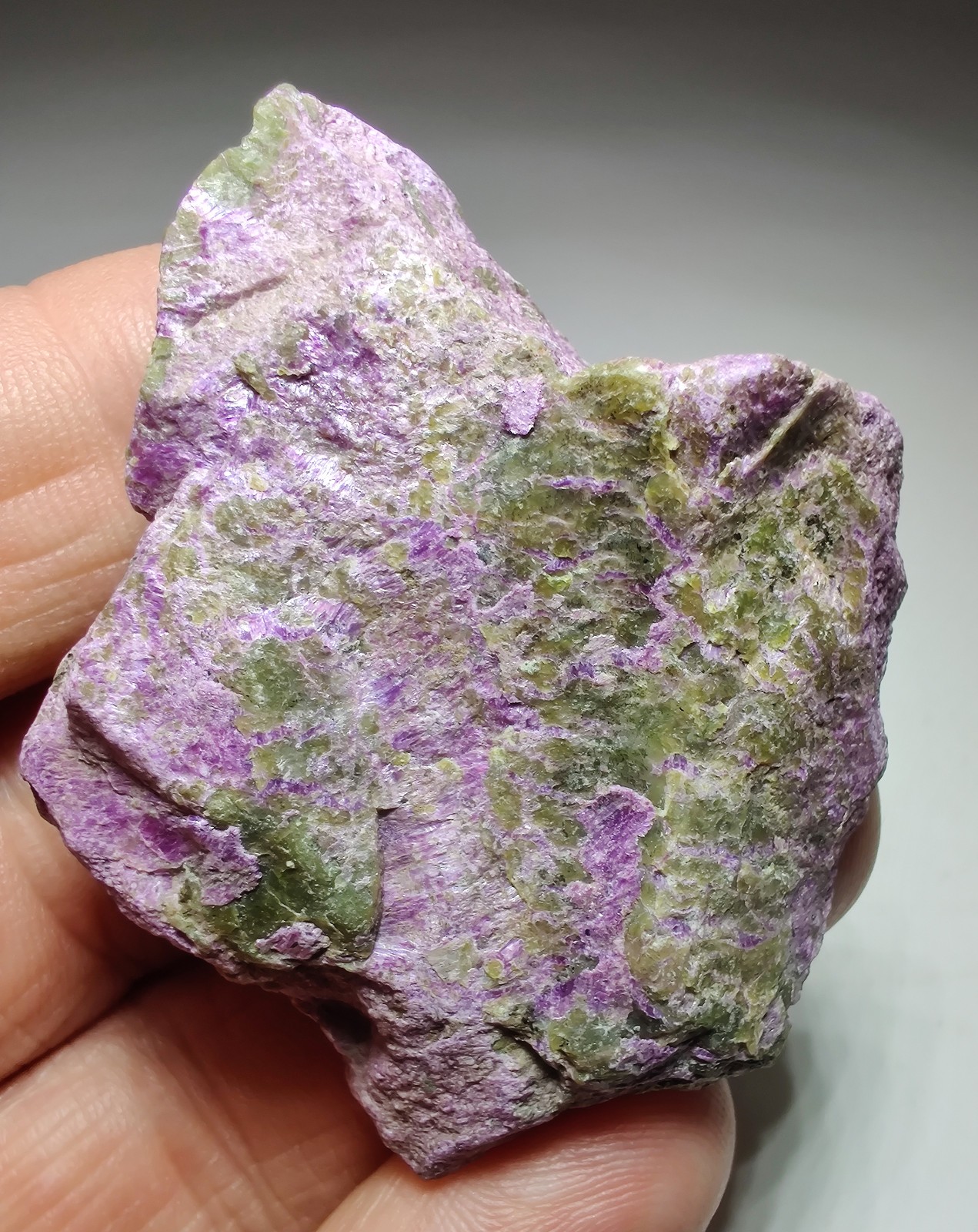 Stichtite with green Serpentine, nice colors. South Africa. 37 grams.