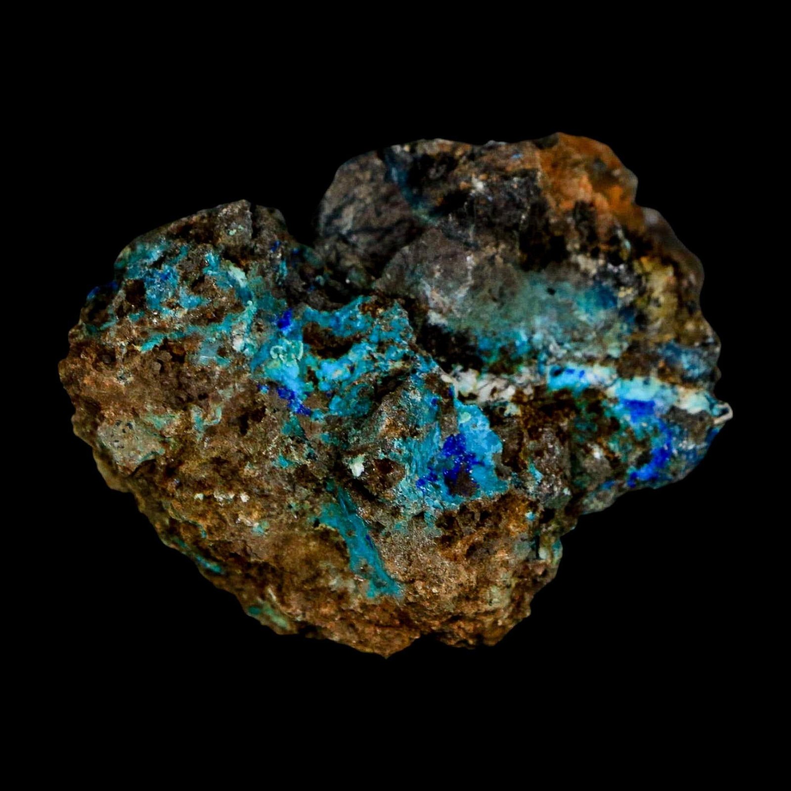 2.4″ Azurite, Chrysocolla And Malachite Crystal Mineral Specimen On Matrix