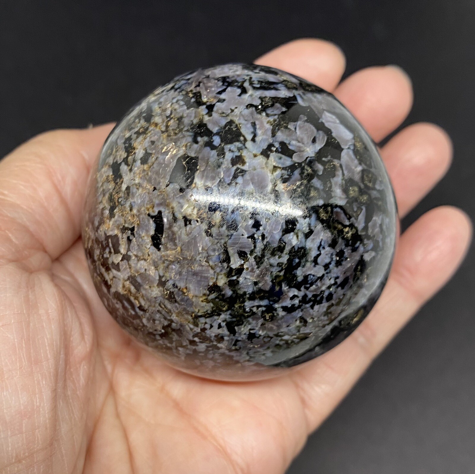 Indigo Gabbro (Mystic Merlinite) Sphere From Madagascar 374g 61mm