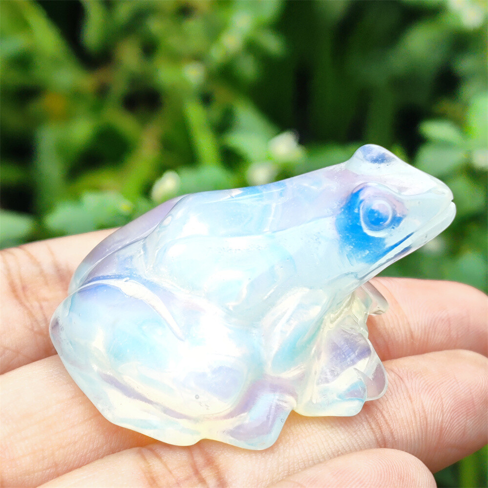 1PC Natural Crystal Quartz Hand Carved Exquisite Frog Crystal Reiki Healing 50g