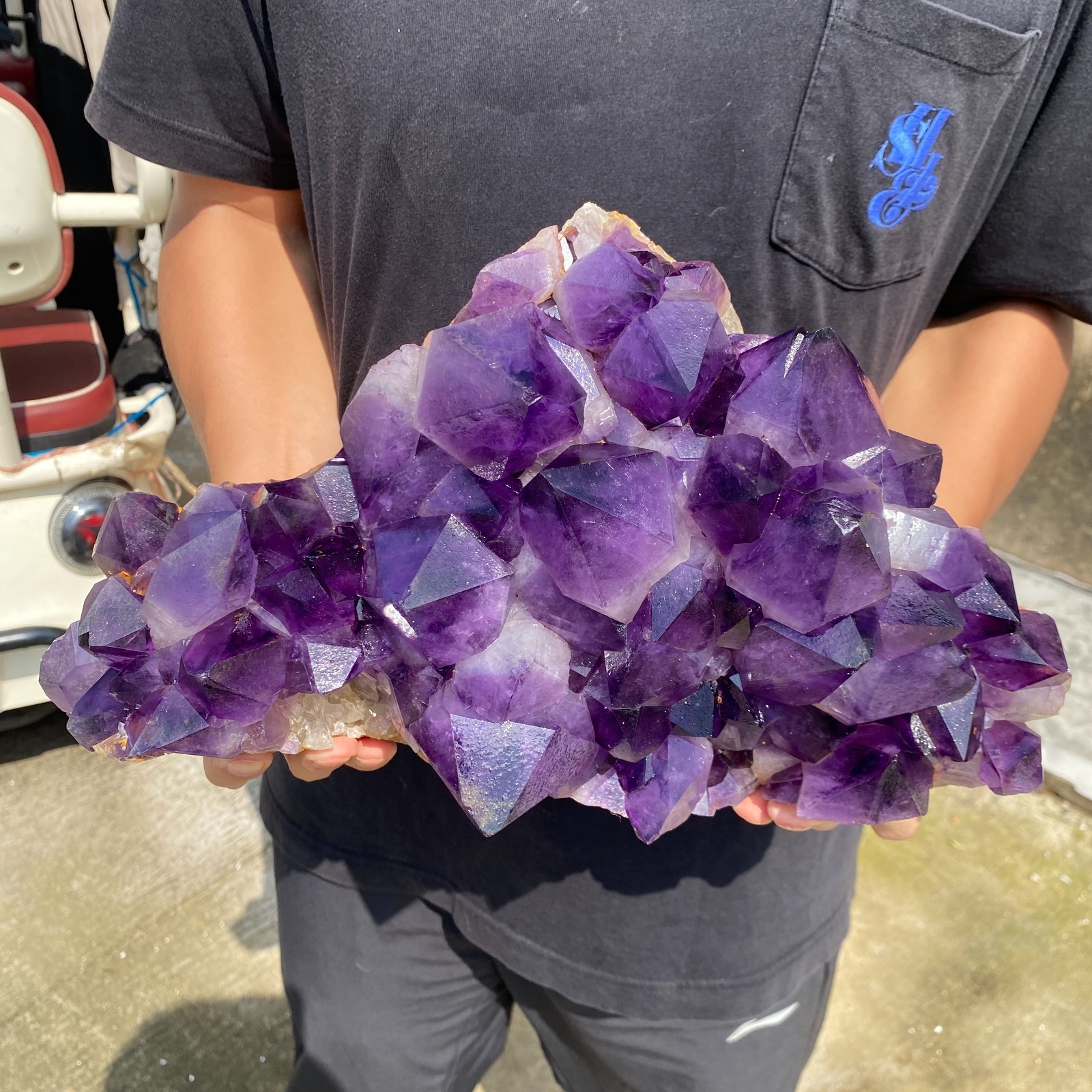 19.3LB Natural Amethyst geode quartz cluster crystal specimen Healing Specimen