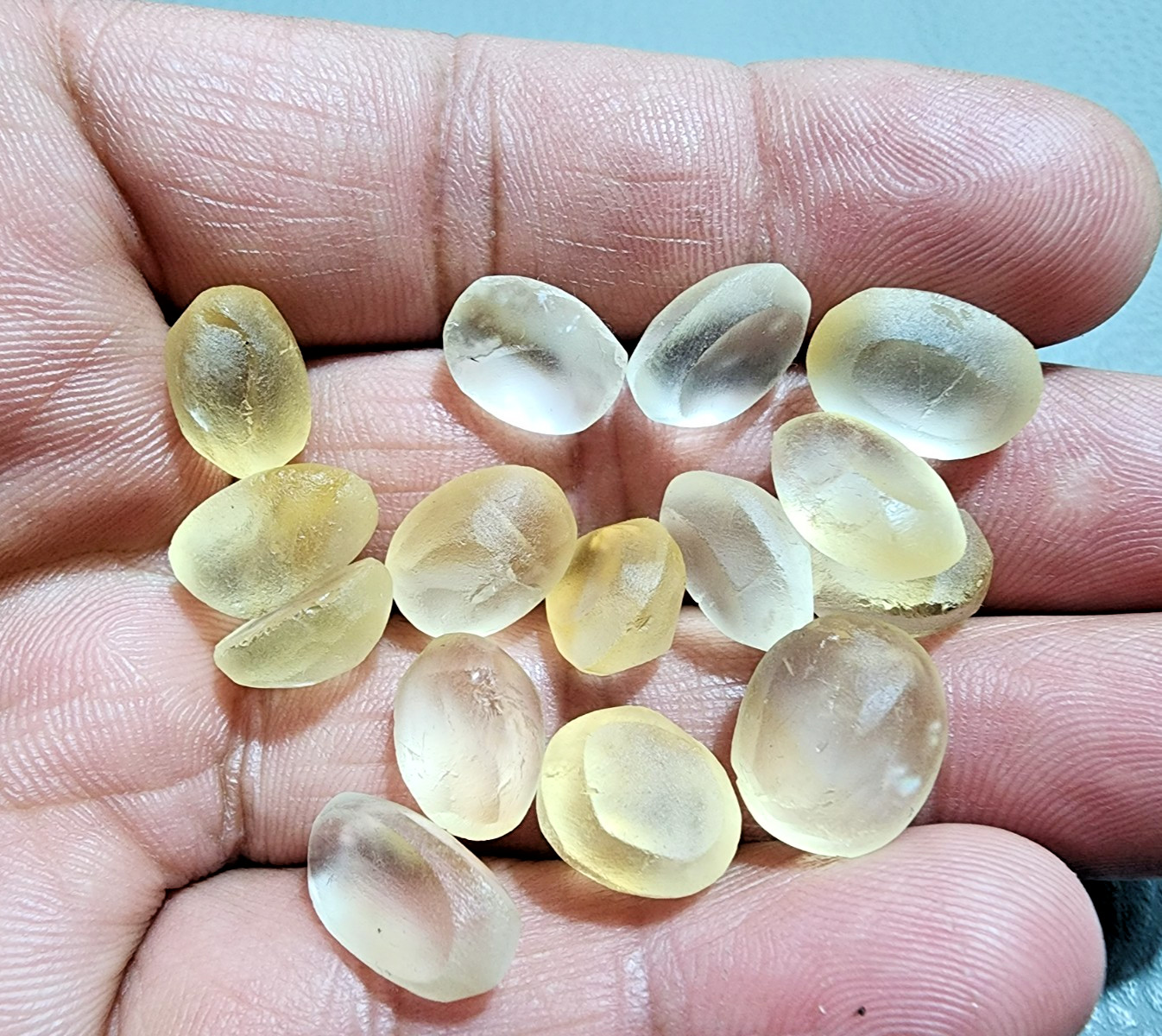 15Pcs Stunning AAA+ Golden Citrine Topaz 11-14 MM Faceted Oval Cabochon Gemstone
