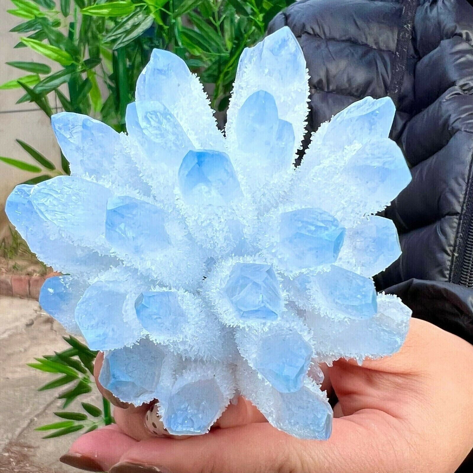 300g+ New Find Blue Phantom Quartz Crystal Cluster Mineral Specimen Healing 1pc