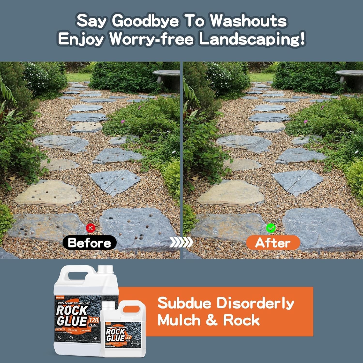 1 Gallon Non-Toxic Rock Glue for Landscaping – Long-Lasting and Clear Drying