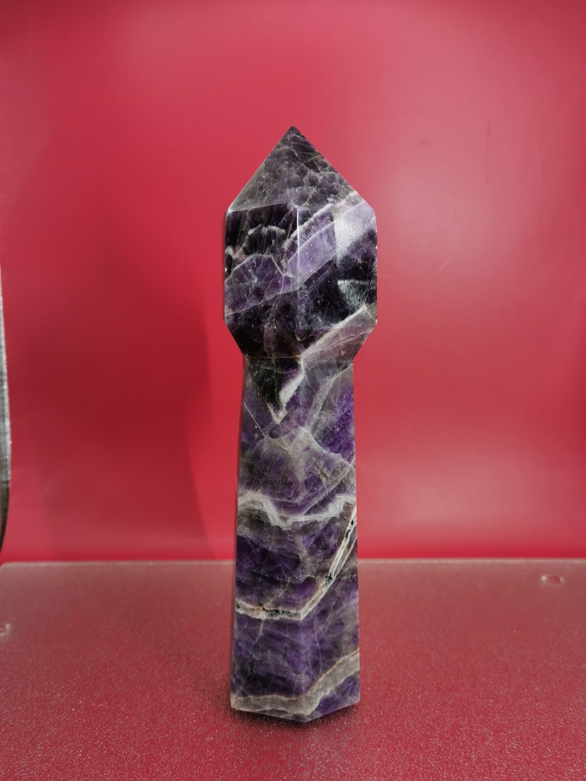 Natural Dream Amethyst Crystal Wand Tower Point Obelisk Point Reiki Healing 2+LB