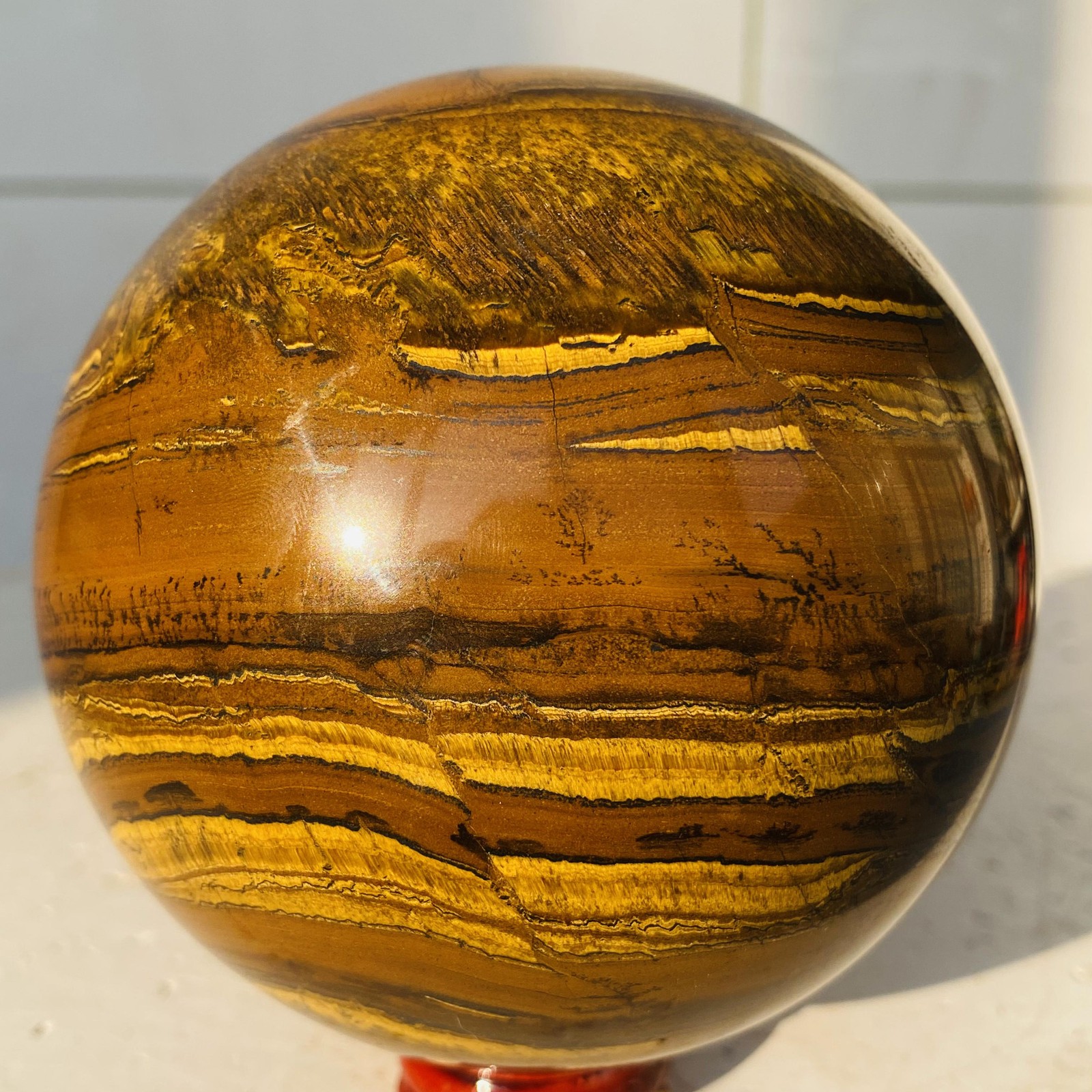 Natural tiger’s eye ball quartz crystals sphere gem reiki healing 1380g