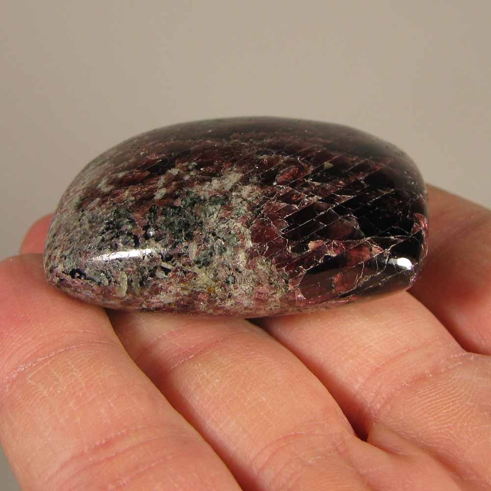 1.8″ Red RHODOLITE GARNET Crystal Polished Palm Stone – India