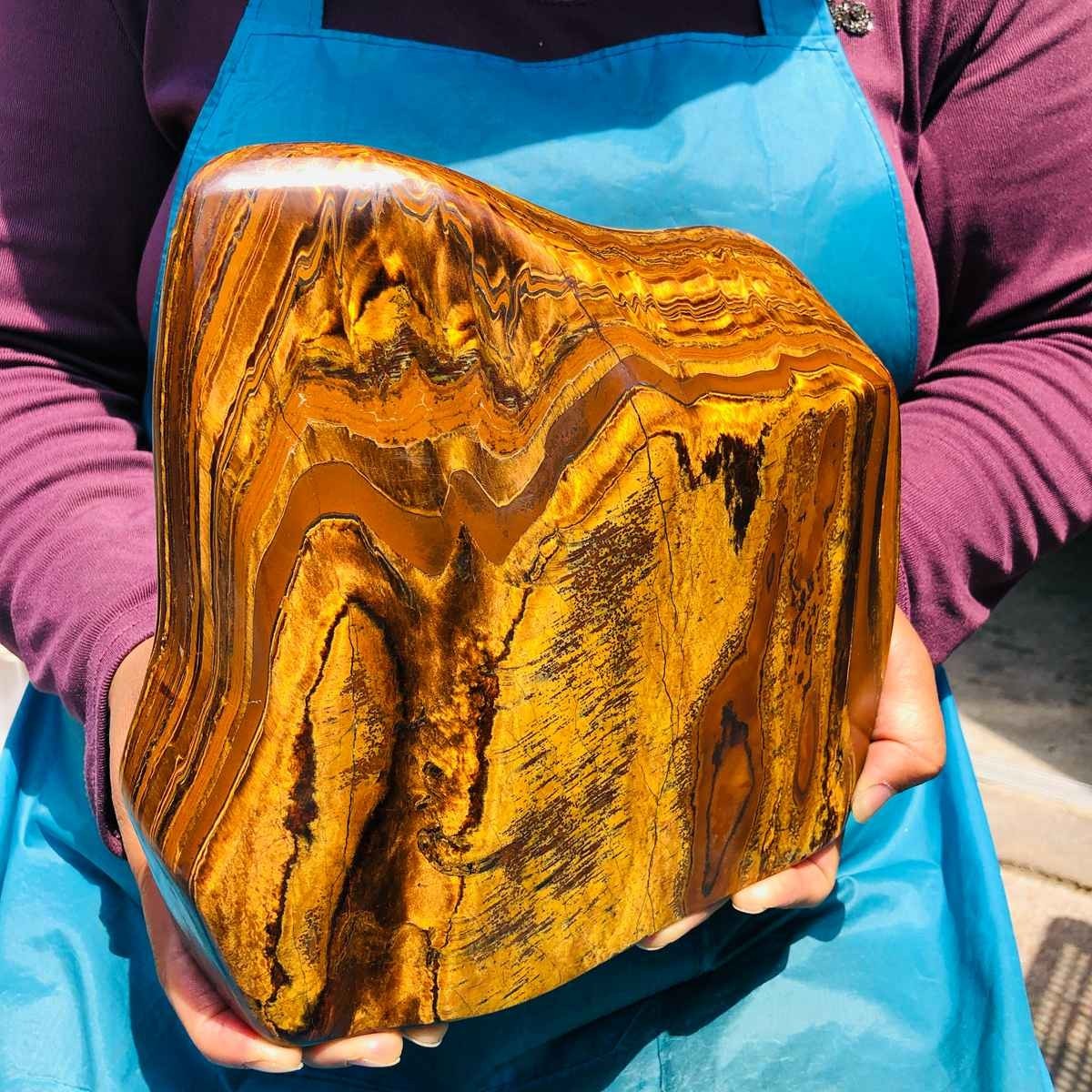 9.19 LB Natural Tiger Eye Polished Specimen Home Decor Raw Healing Stone 5354