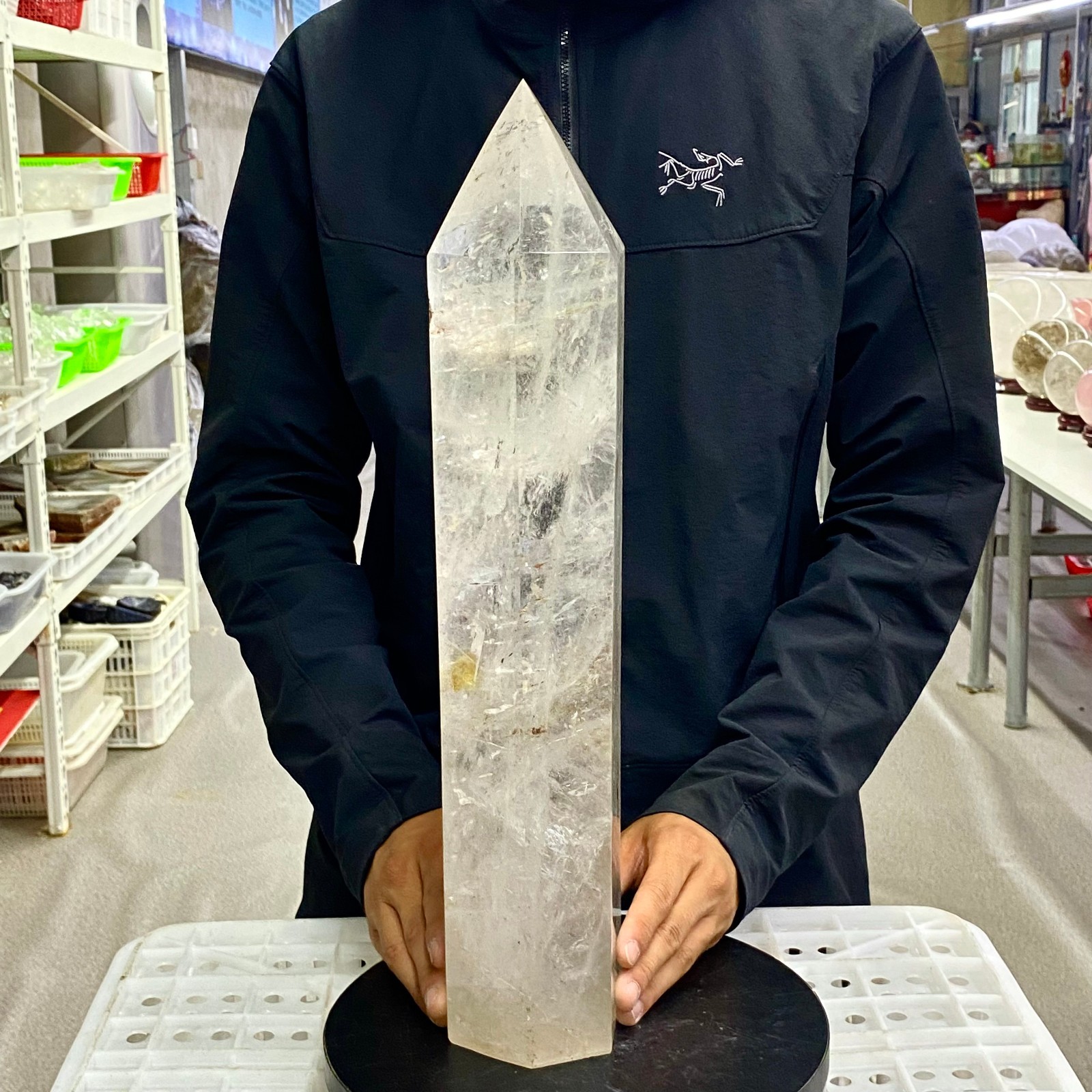 17LB Natural Clear Quartz Crystal Point Healing Wand Polished Rock Crystal Re