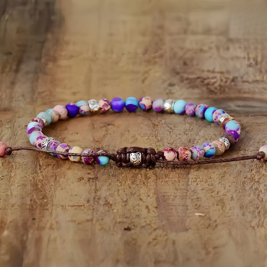 4mm Emperor Stone Beaded Bracelet Natural Gemstone Bohemian Ethnic Jewelry