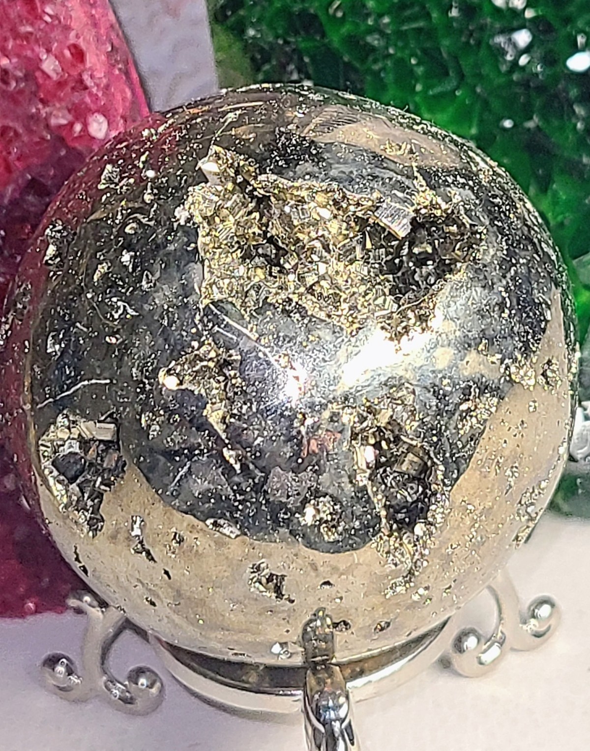 Golden Druzy Peruvian Pyrite Crystal Sphere #2