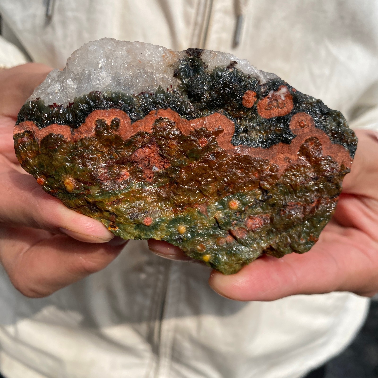 0.7lb Raw Natural colourful ocean jasper quartz crystal rough mineral specimen