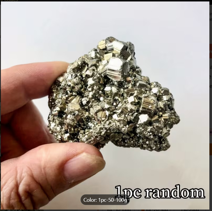 50-70G of 1pc of AAAA+ Grade Natural Pyrite Raw Stone, Irregular Chalcopyrite R