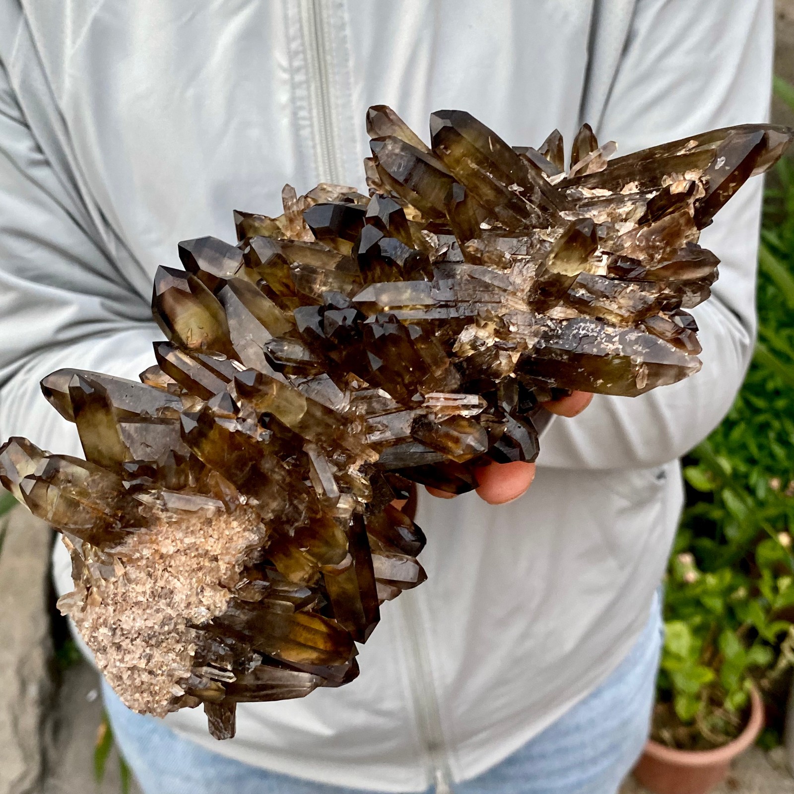 2.2LB Natural Black Smoky Quartz Crystal Cluster Raw Mineral Specimen