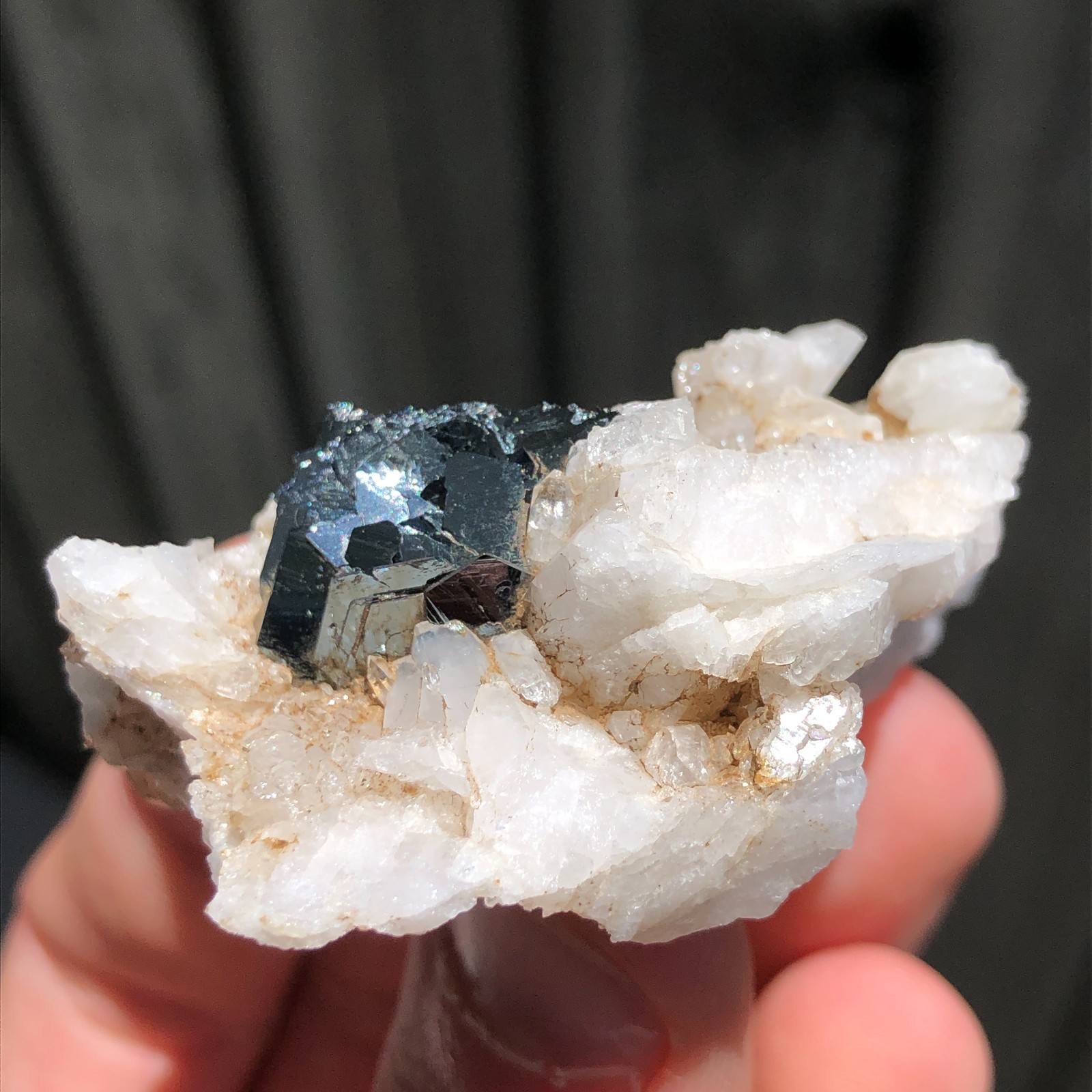 5.1cm Hematite Crystals on Quartz Matrix from Col du Sabot, France