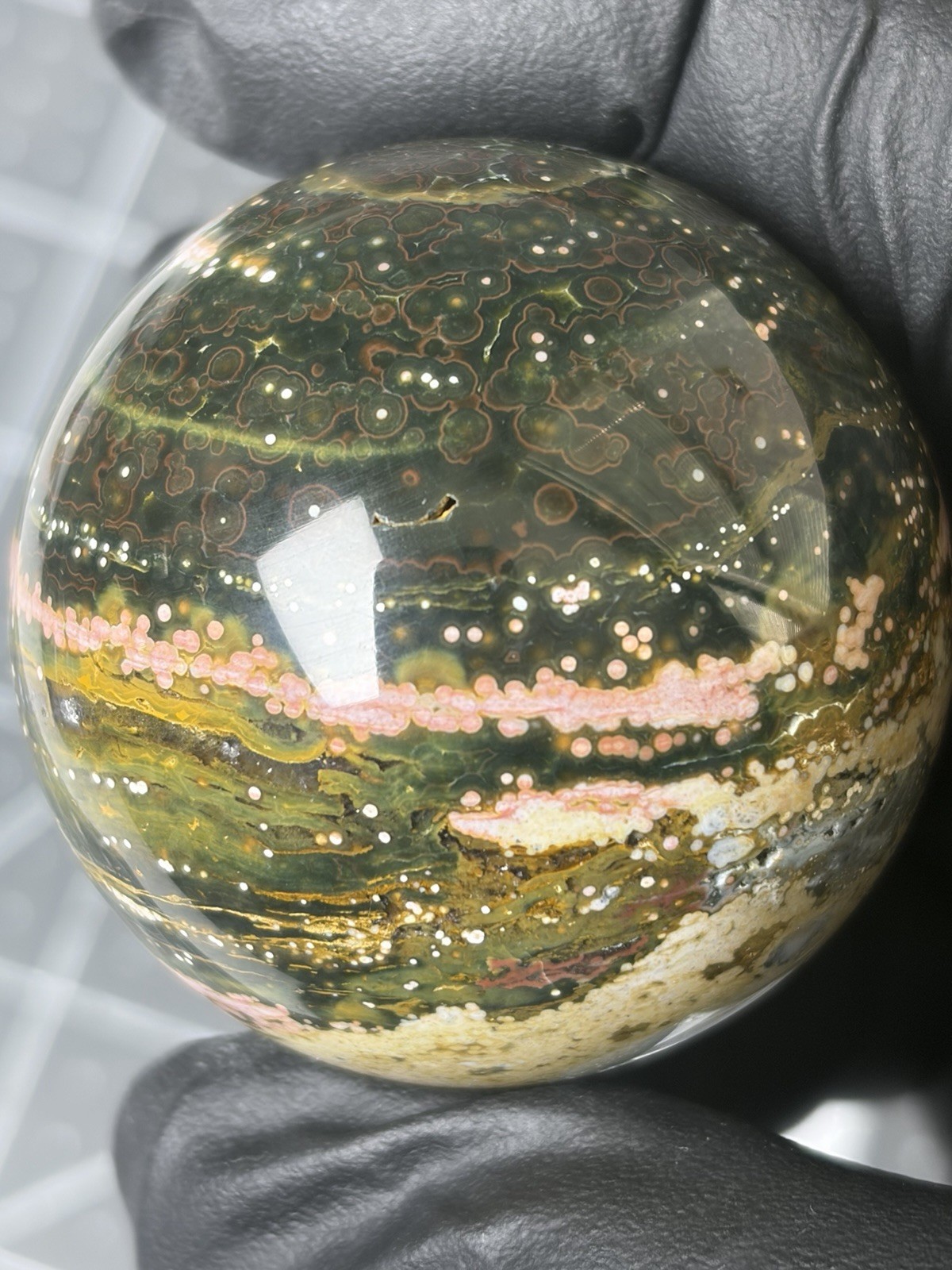 Ocean Jasper Sphere Pink Orbs Veinless Orbicular Crystals