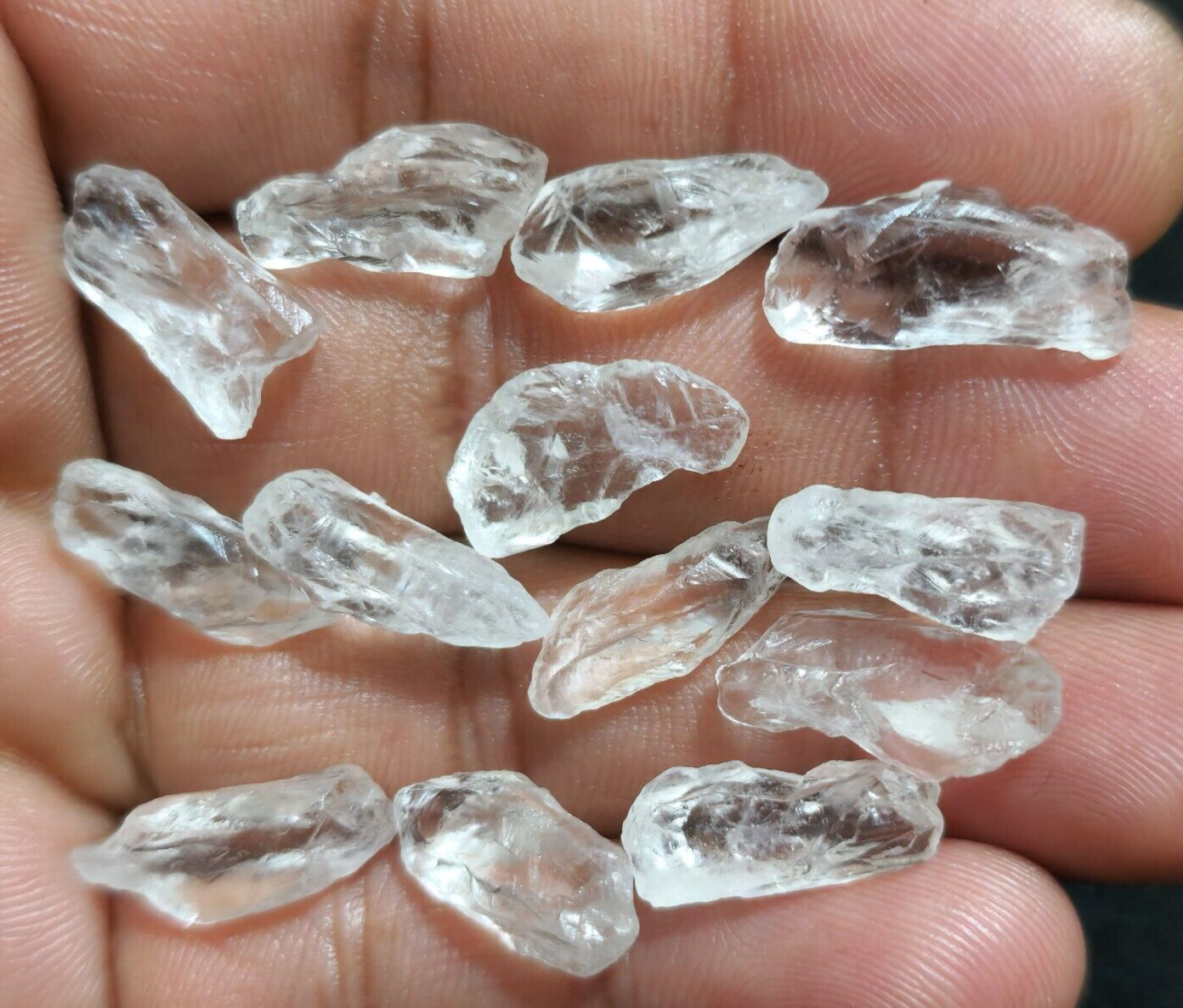 AAA+ Wonderful Crystal Quartz Raw 13 Pcs Lot Size 16-20 MM Rough Loose Gemstone