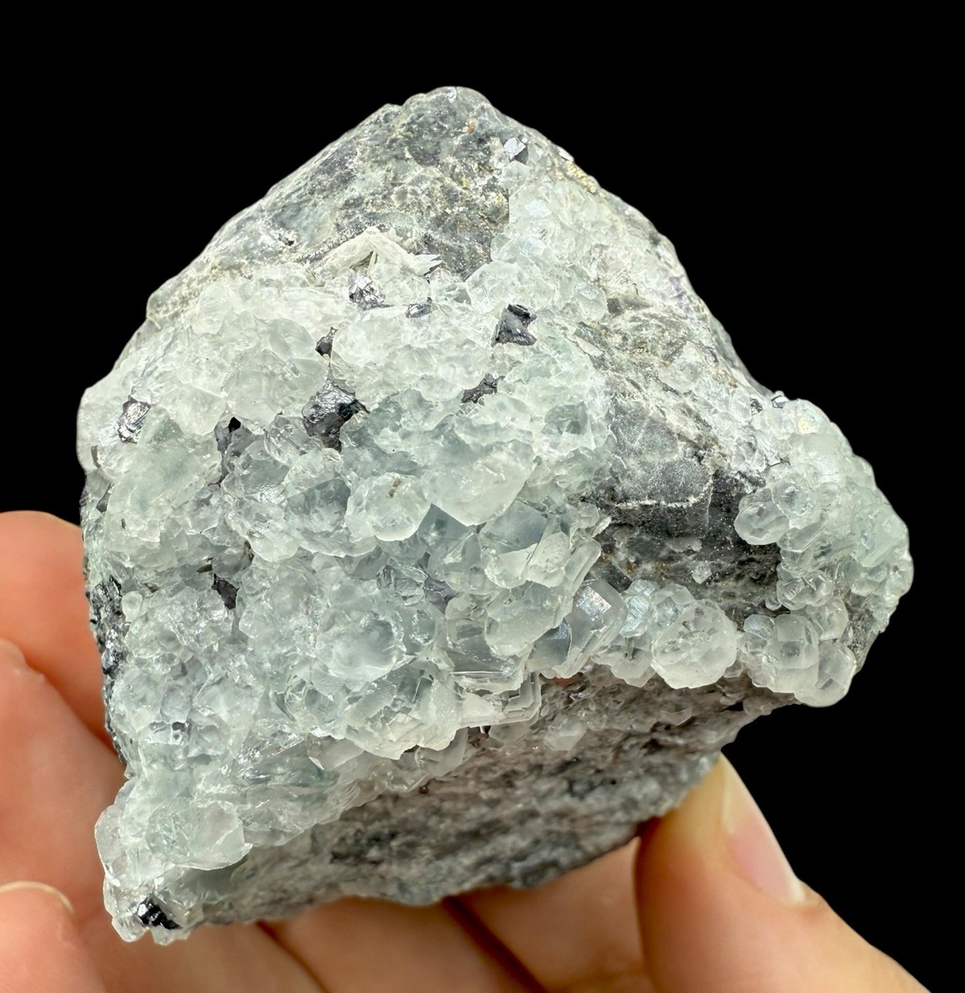 Fluorite w/ Calcite & Galena Crystals : Tacconis Mine . Sardinia , Italy 🇮🇹