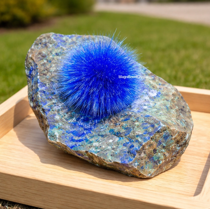 Blue Dandelion Zeolite Crystal Cluster Rare Gemstone Mineral Specimen Home Decor