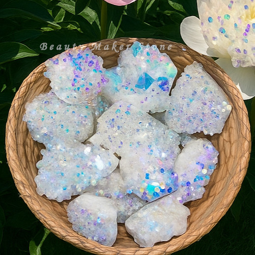 Natural Rainbow Quartz Cluster Angel Aura Quartz Crystal Cluster Home Decor