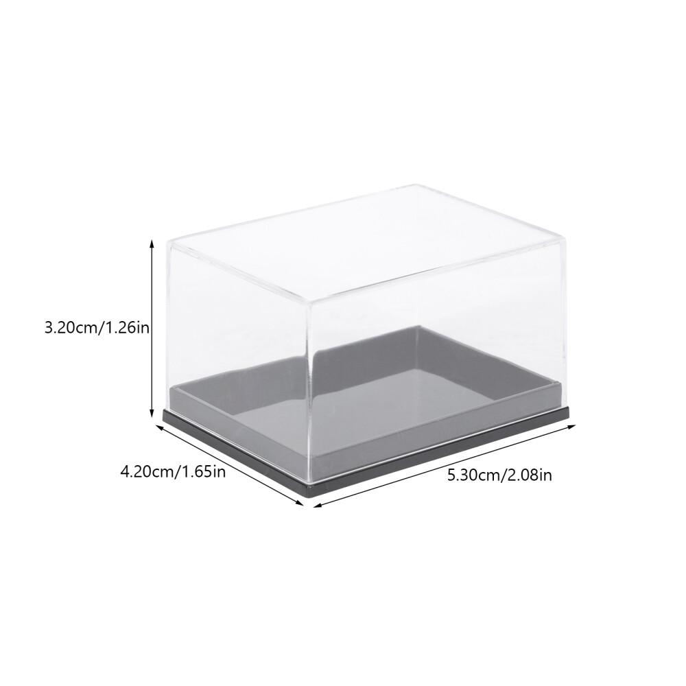 6 Pcs Square Transparent Plastic Specimen Display Boxes Mineral Storage Cases