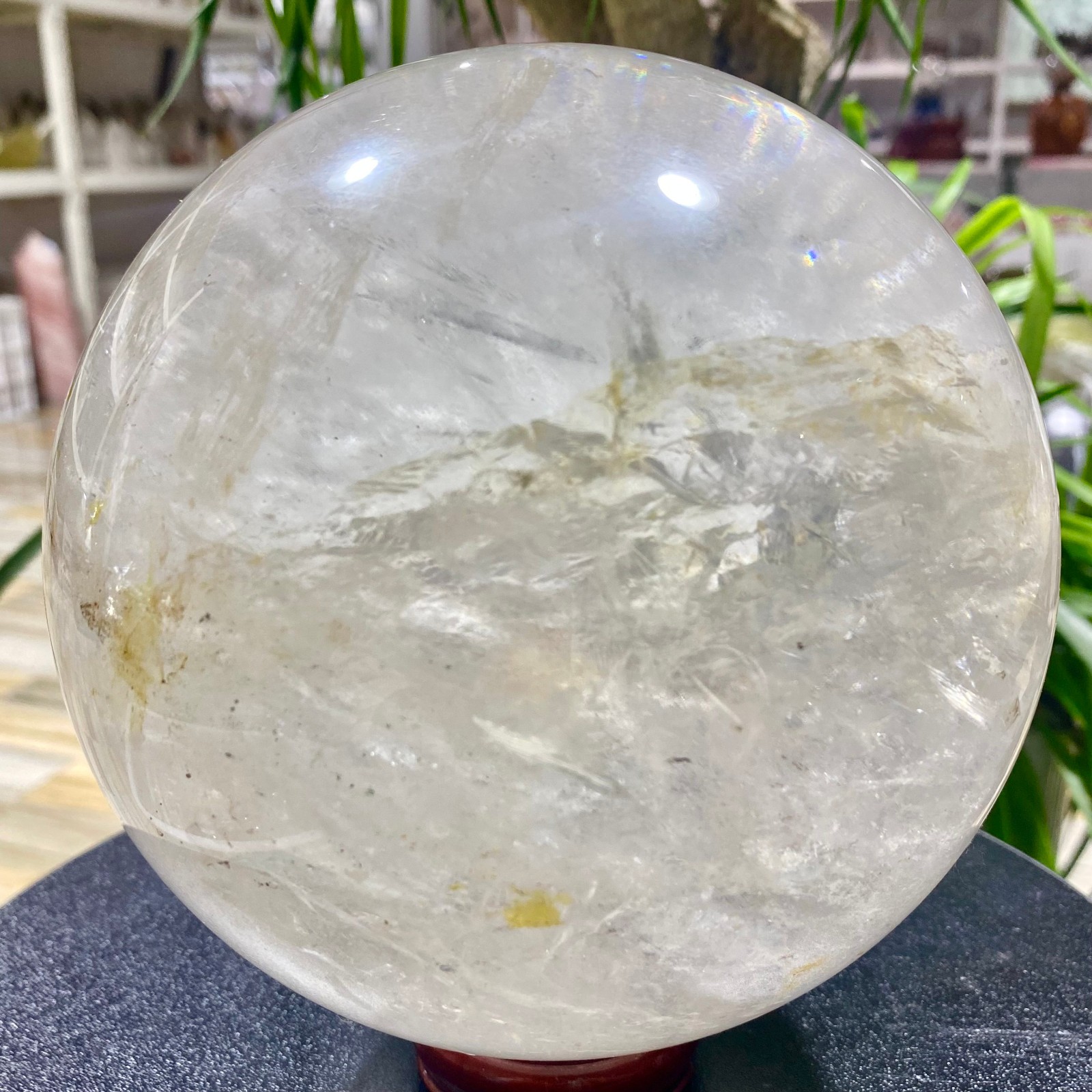 10.8LB white crystal transparent quartz crystal ball Reiki repair