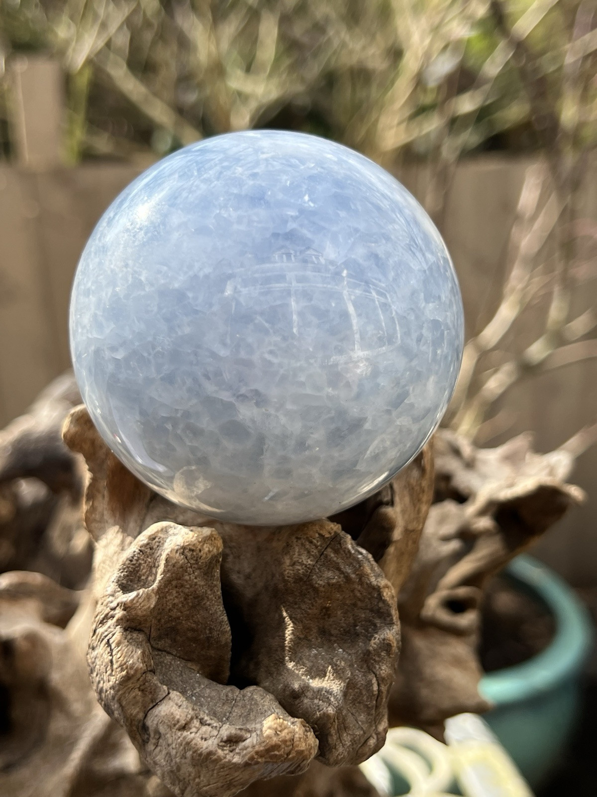 Celestite Ball : Inner Peace : Wisdom : Gentle Strength 73mm 17