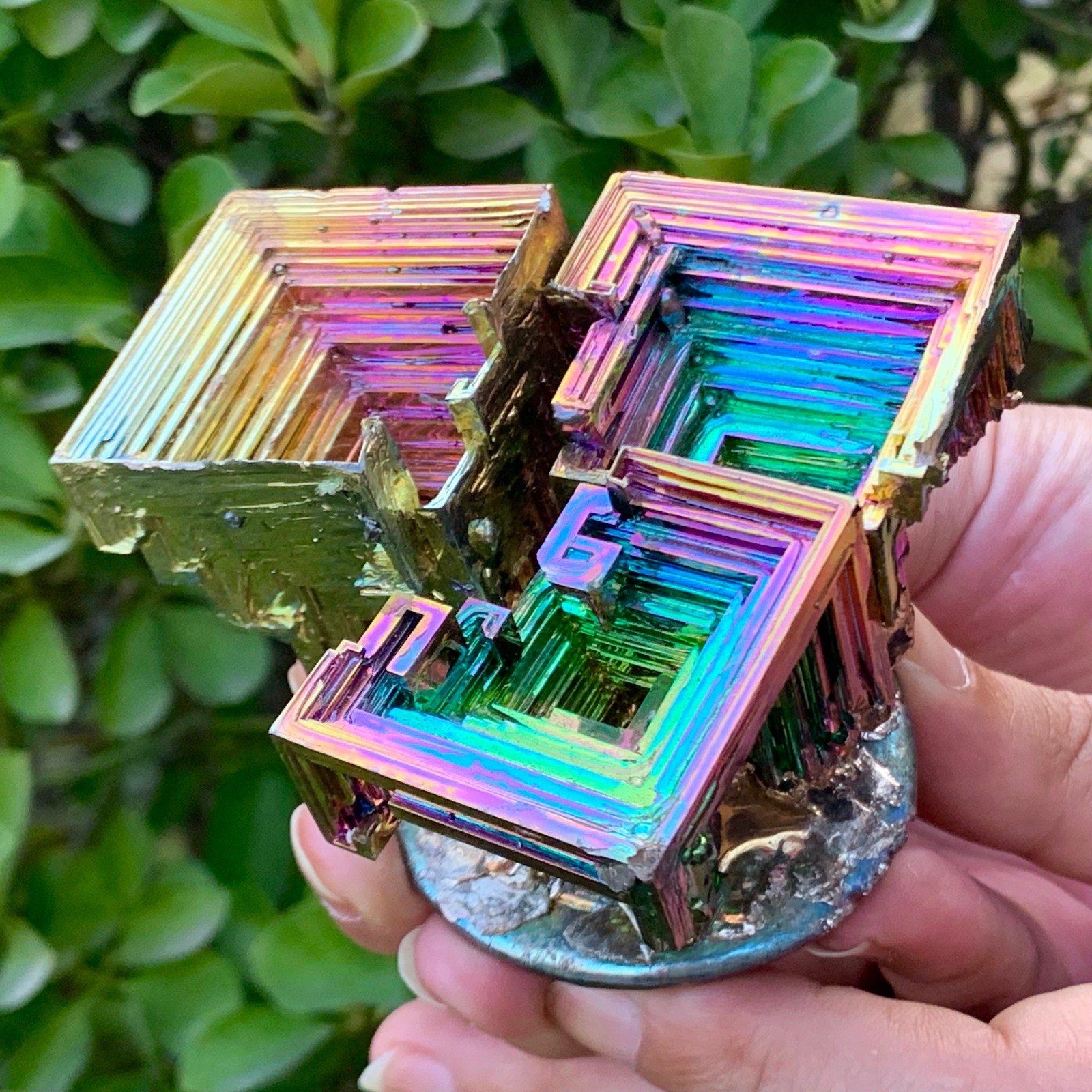 1.63LB ram Bismuth rainbow crystal elementBi gemstone Mineral specimen healing