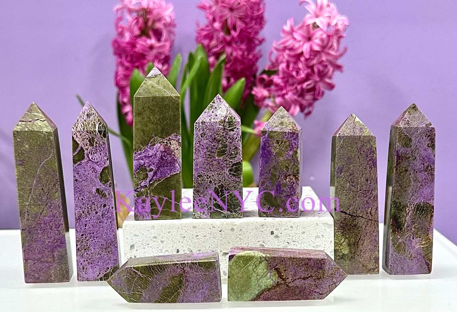Wholesale Lot 1 Lb Natural Atlantisite Stichtite Obelisk Tower Point Crystal