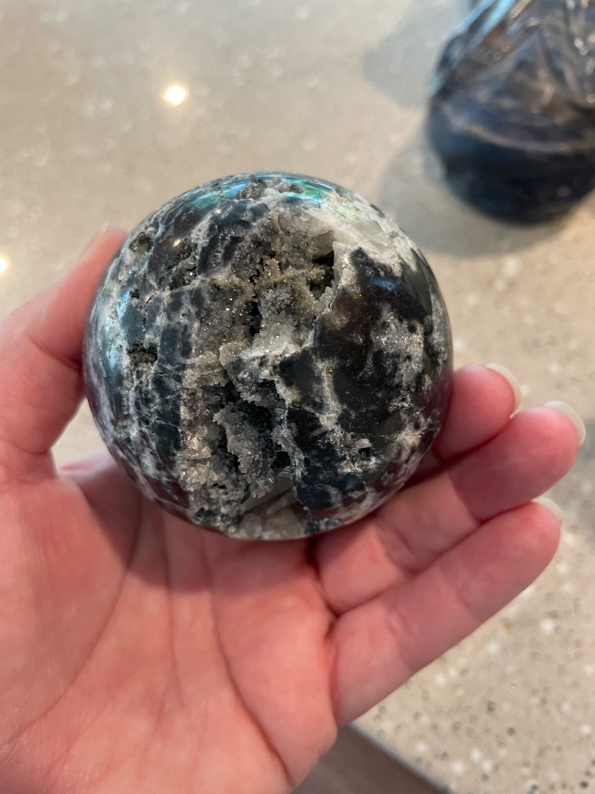 Sphalerite Sphere with druzy (stand included)