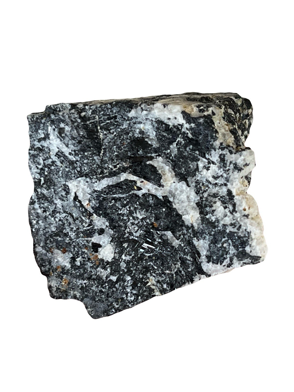 Black Tourmaline, Red Garnets And Quartz. Crystals Gemstones Rocks Minerals