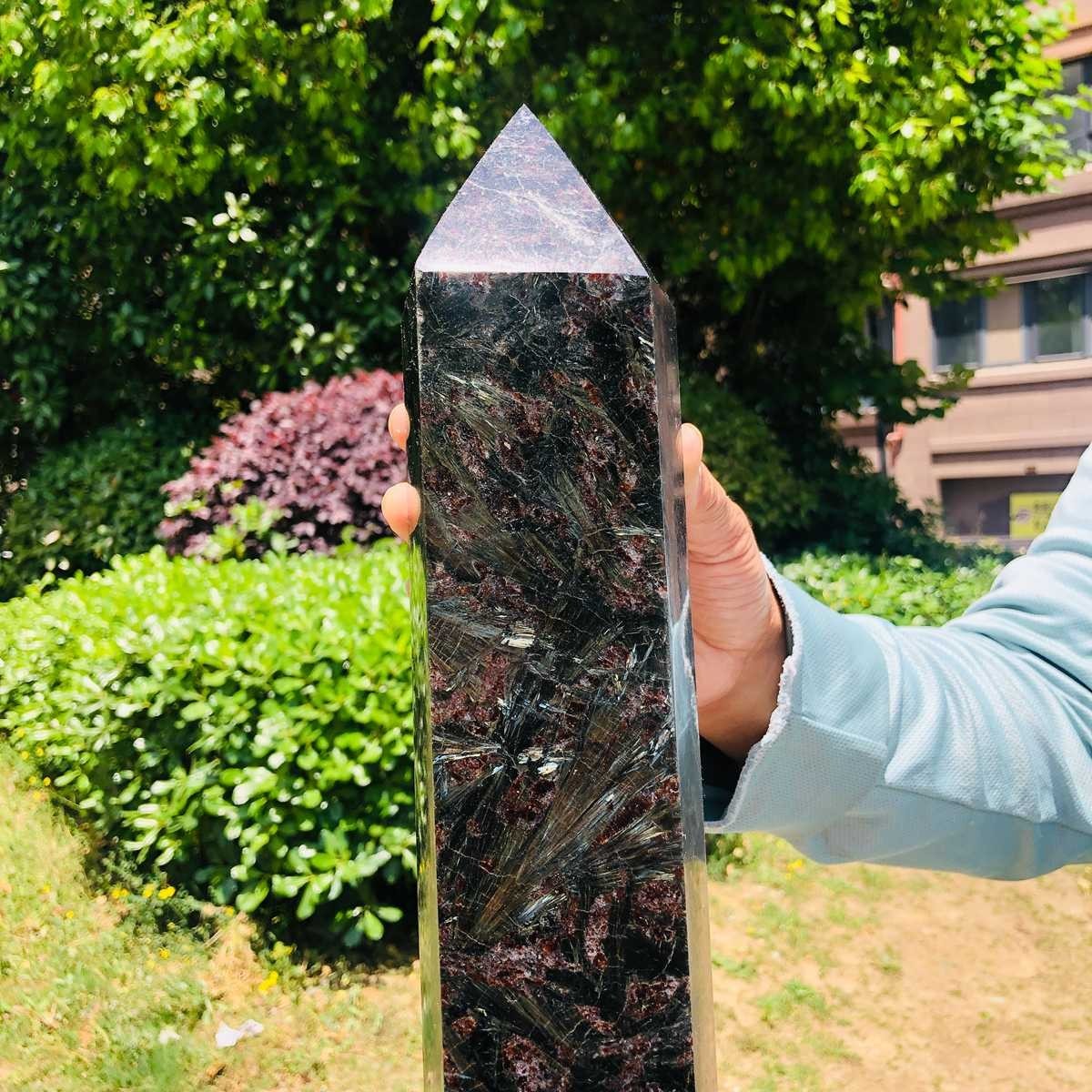 16.5LB Natural Firework Obelisk Tower Reiki Healing Crystal Point Wand