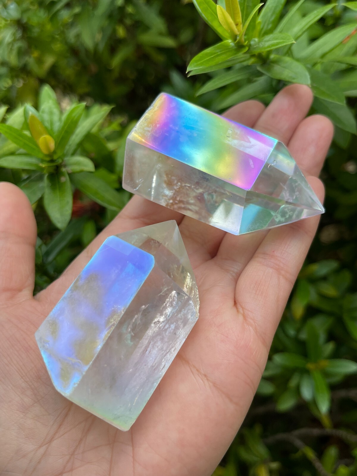 Premium Angel Aura Quartz Points,Crystal Plated Angel Aura Obelisk,Pick A Weight
