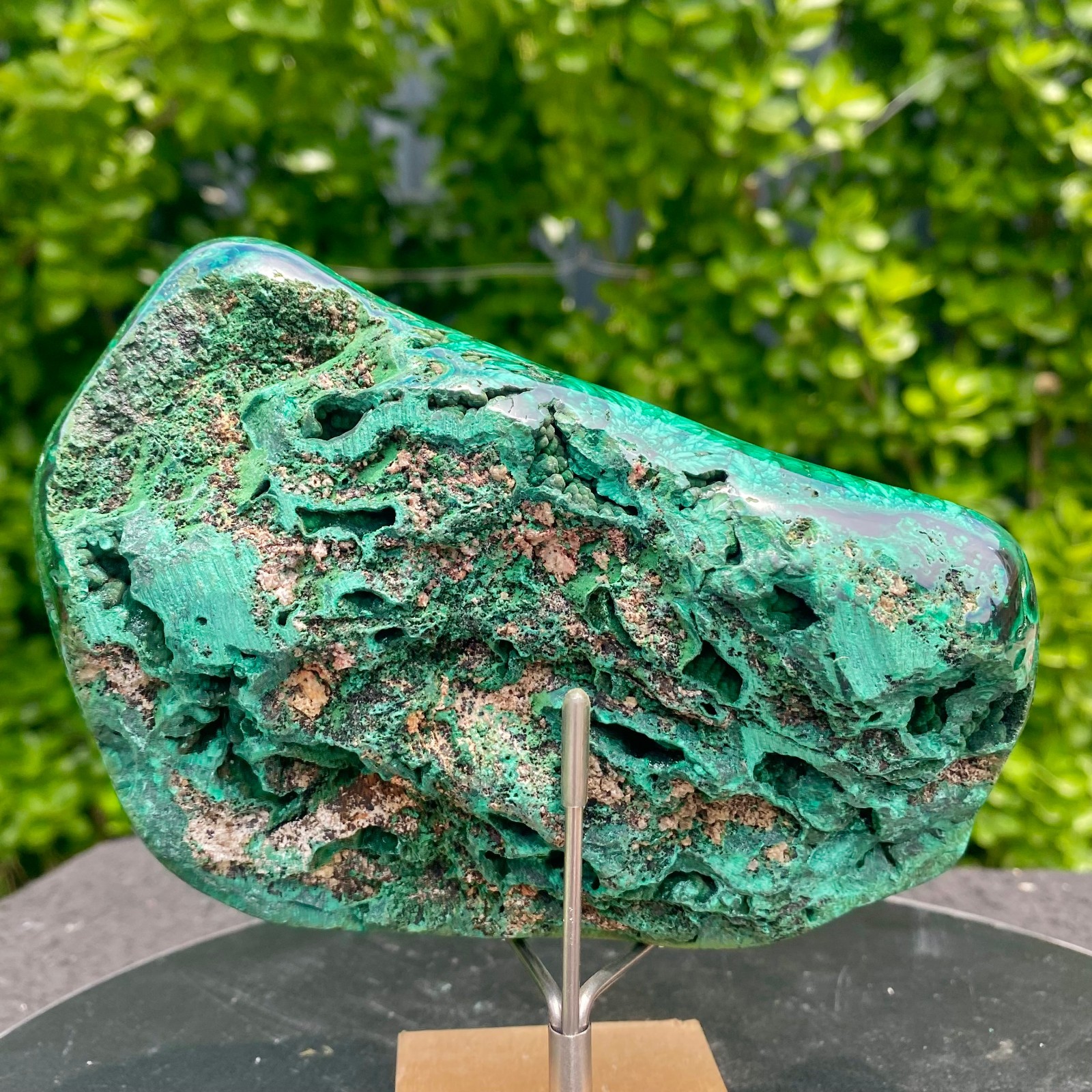 1.65LB Natural glossy Malachite transparent cluster rough mineral sample