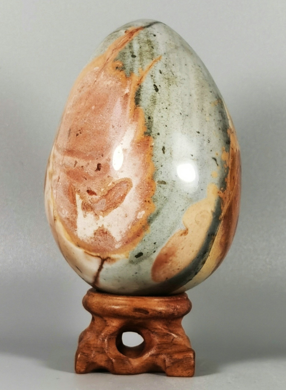 Rare Polished Polychrome Jasper Egg Reiki Stone Healing