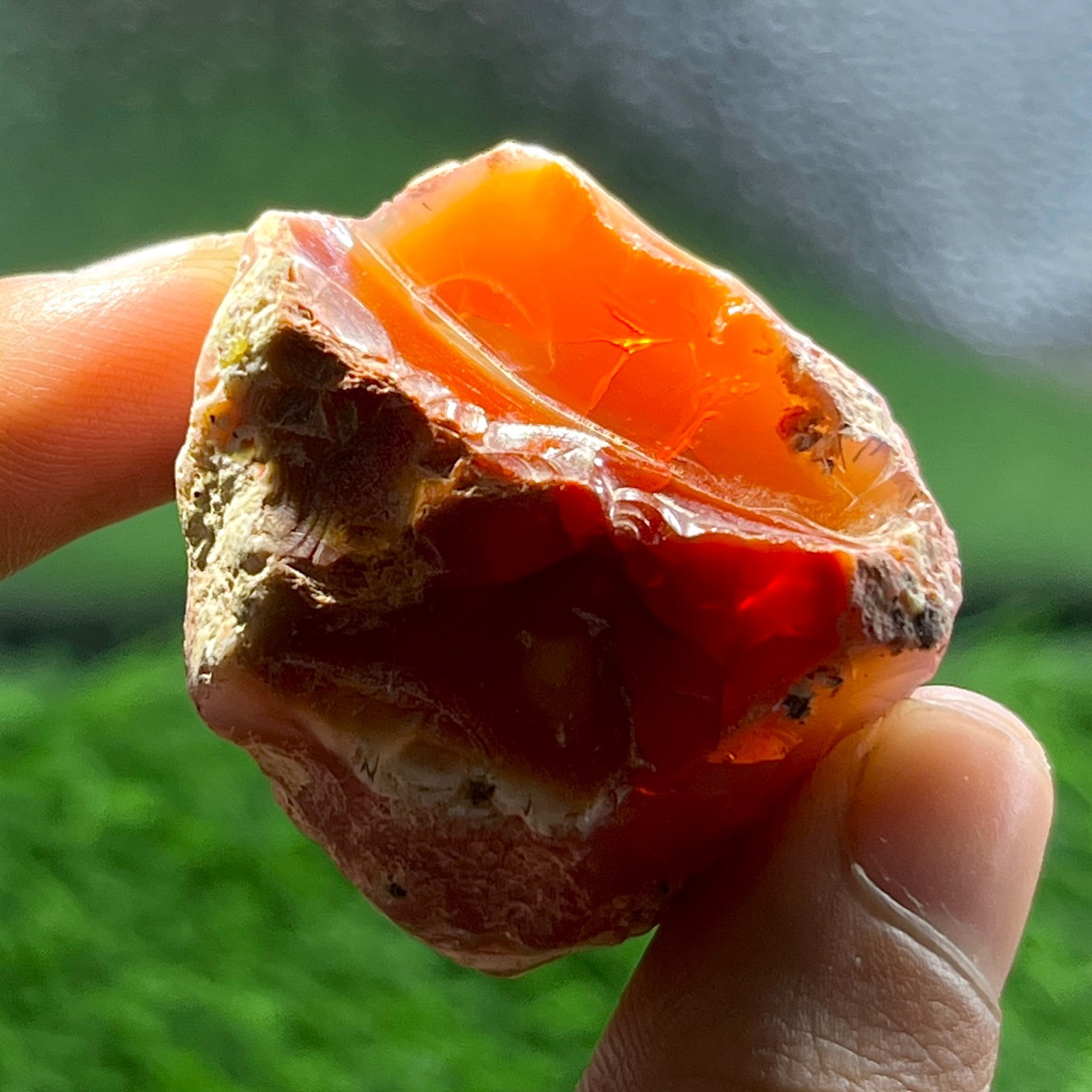 Natural Mexican Fire Opal Rough Nugget 181 Ct | Orange Red Precious Specimen