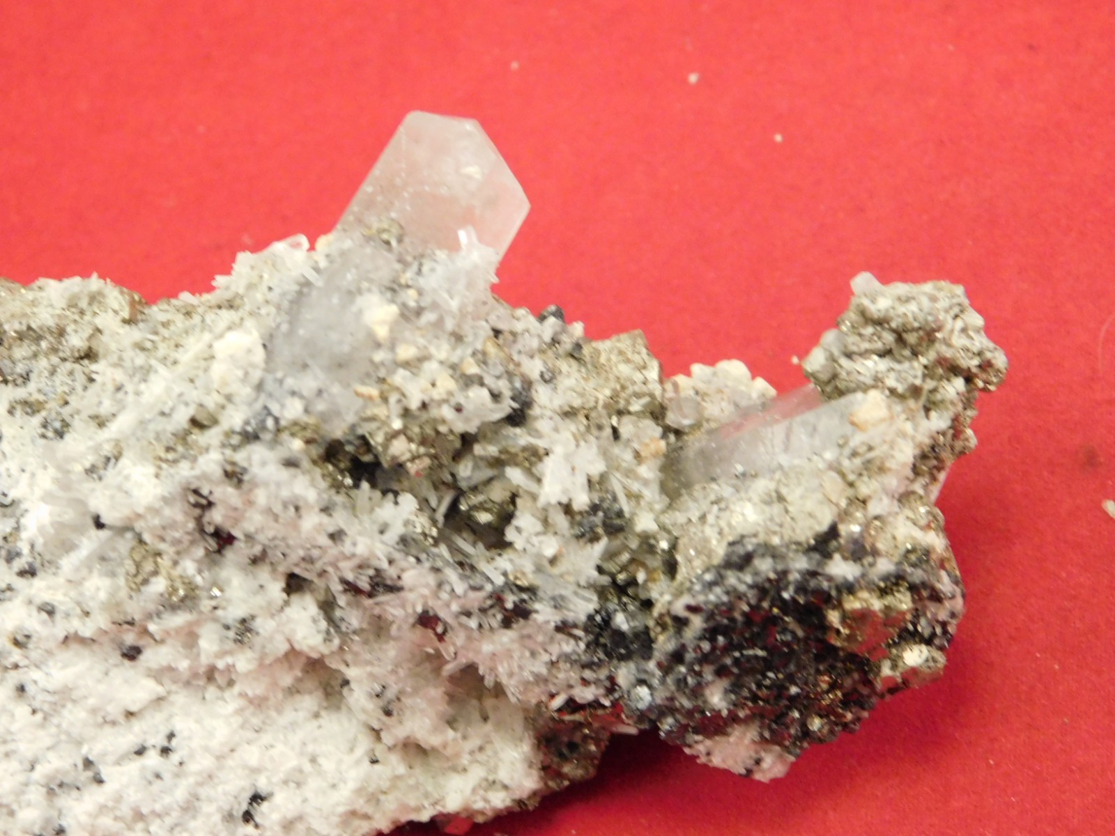 FLUORESCENT Calcite CRYSTAL Cluster on PYRITE Crystals Peru 125gr