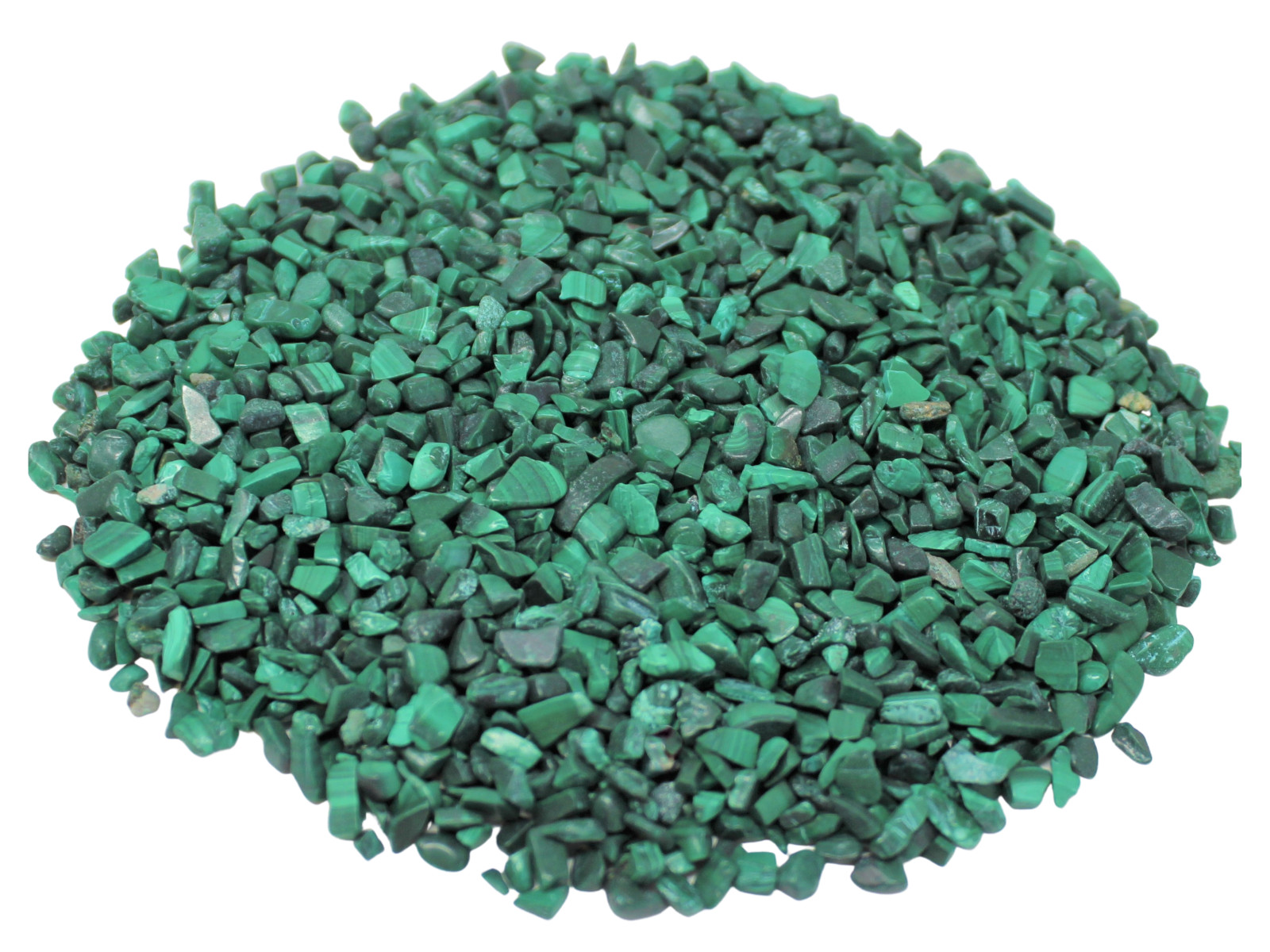 Malachite Semi Tumbled Gemstone Mini Chips 3-6 mm, ‘A’ Grade Wholesale Bulk Lot