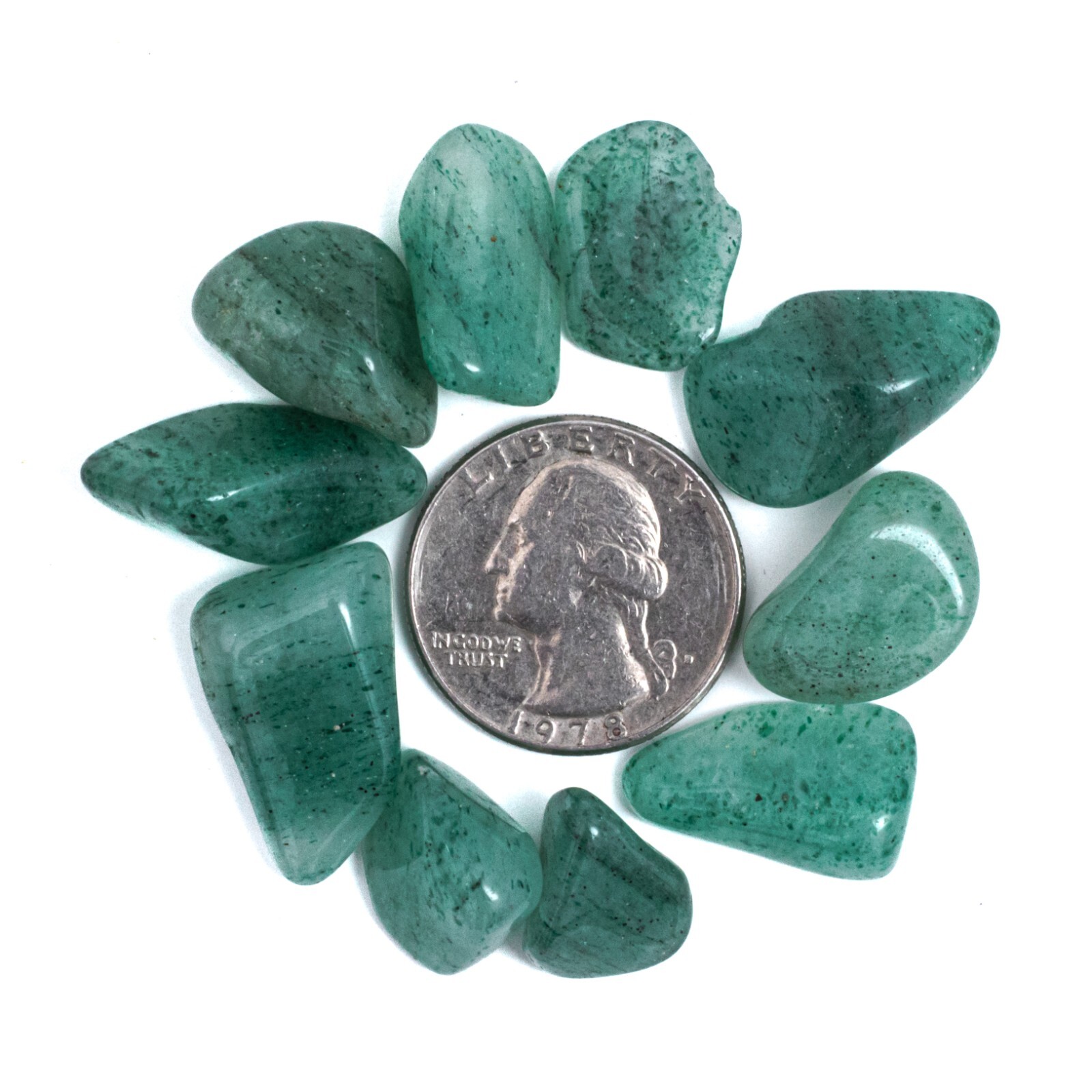 1/2 lb Small Tumbled Dark Green Aventurine Quartz Gemstone Crystals Bulk Gems