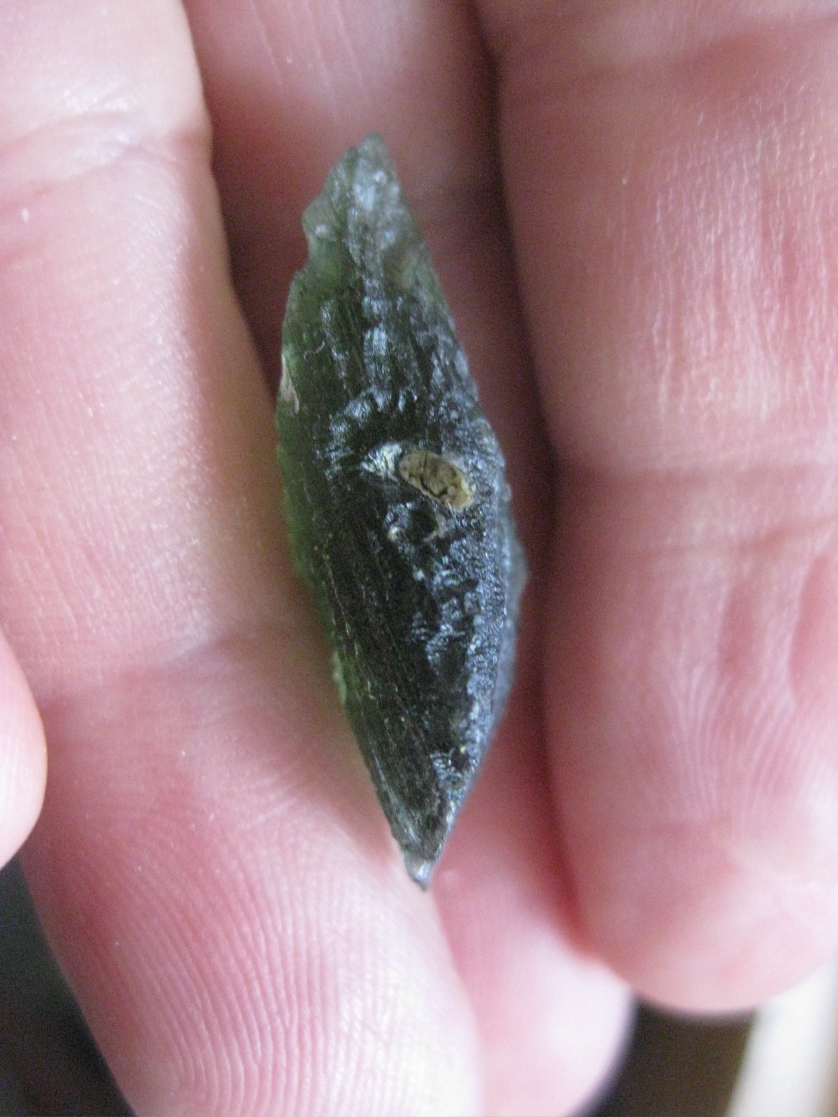 Moldavite 3.2g Nova Hospode, Rieke tektite genuine, Czech Republic impact glass