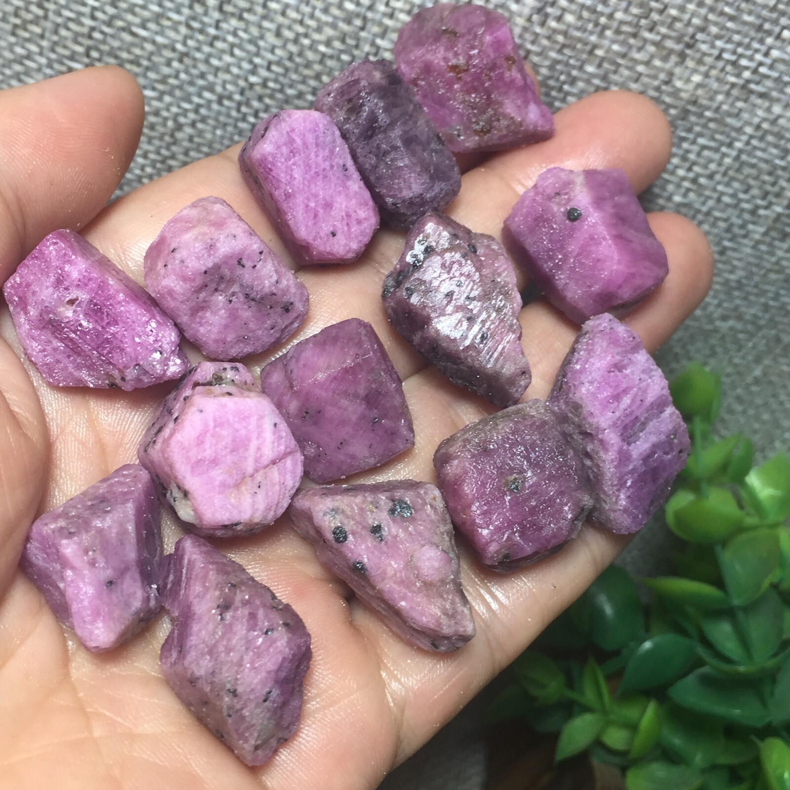 108g 14pcs Natural Red Corundum Rough Ruby Loose Gemstone Jewelry Making 95