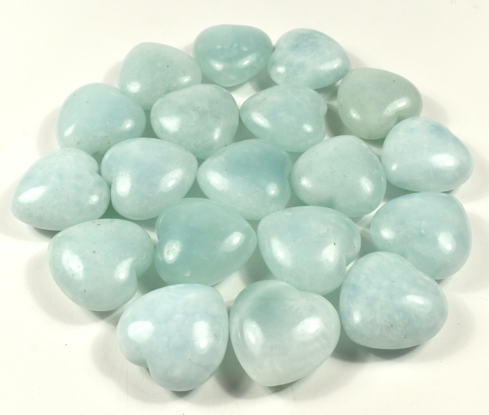 30mm Blue Aquamarine Puffy Heart Natural Beryl Gemstone Crystal – Brazil (1PC)