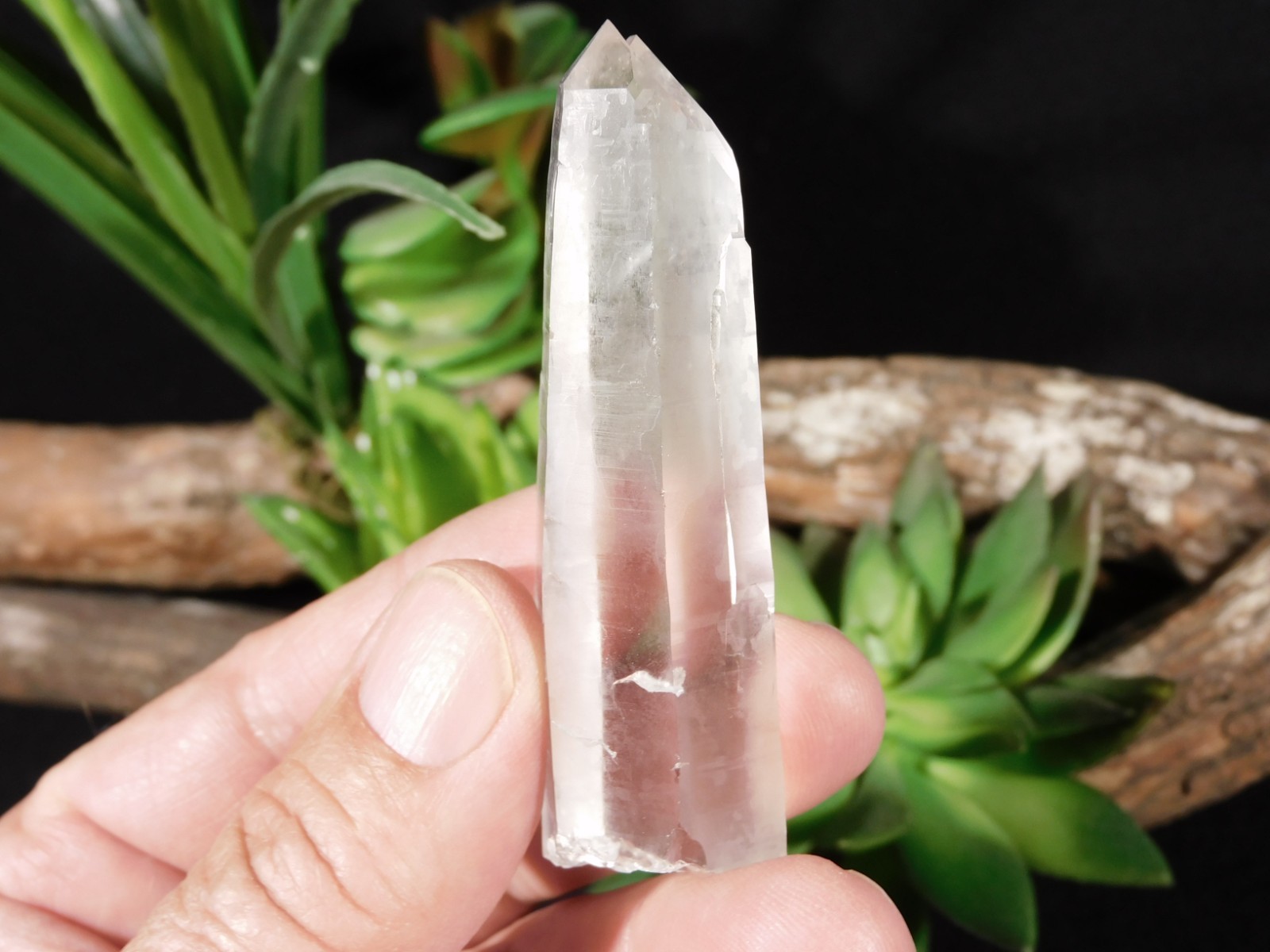 Long! Translucent! QUARTZ Crystal TWIN 100% Natural Brazil 46.1gr
