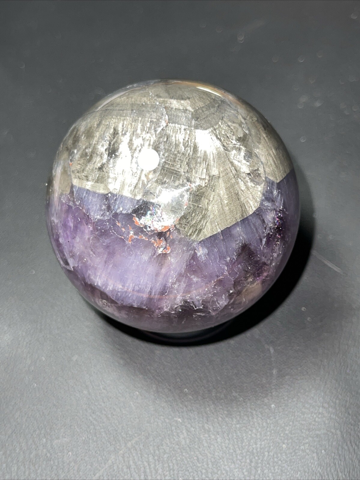 Auralite 23 Crystal Sphere Ball Orb Excellent Flash And a Rainbow 52.2mm 196g