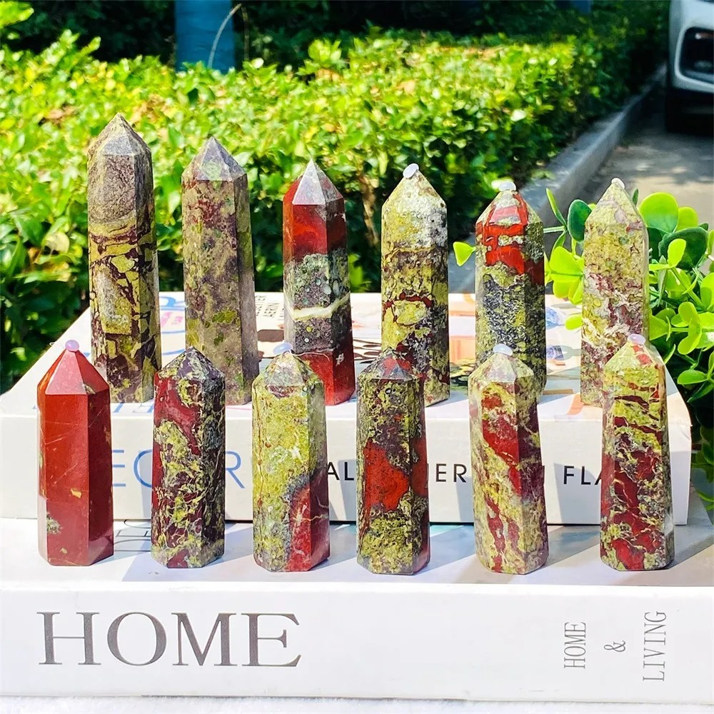 Dragon Blood Jasper Tower Point Obelisk Healing Stone Mineral Specimens 3-4IN